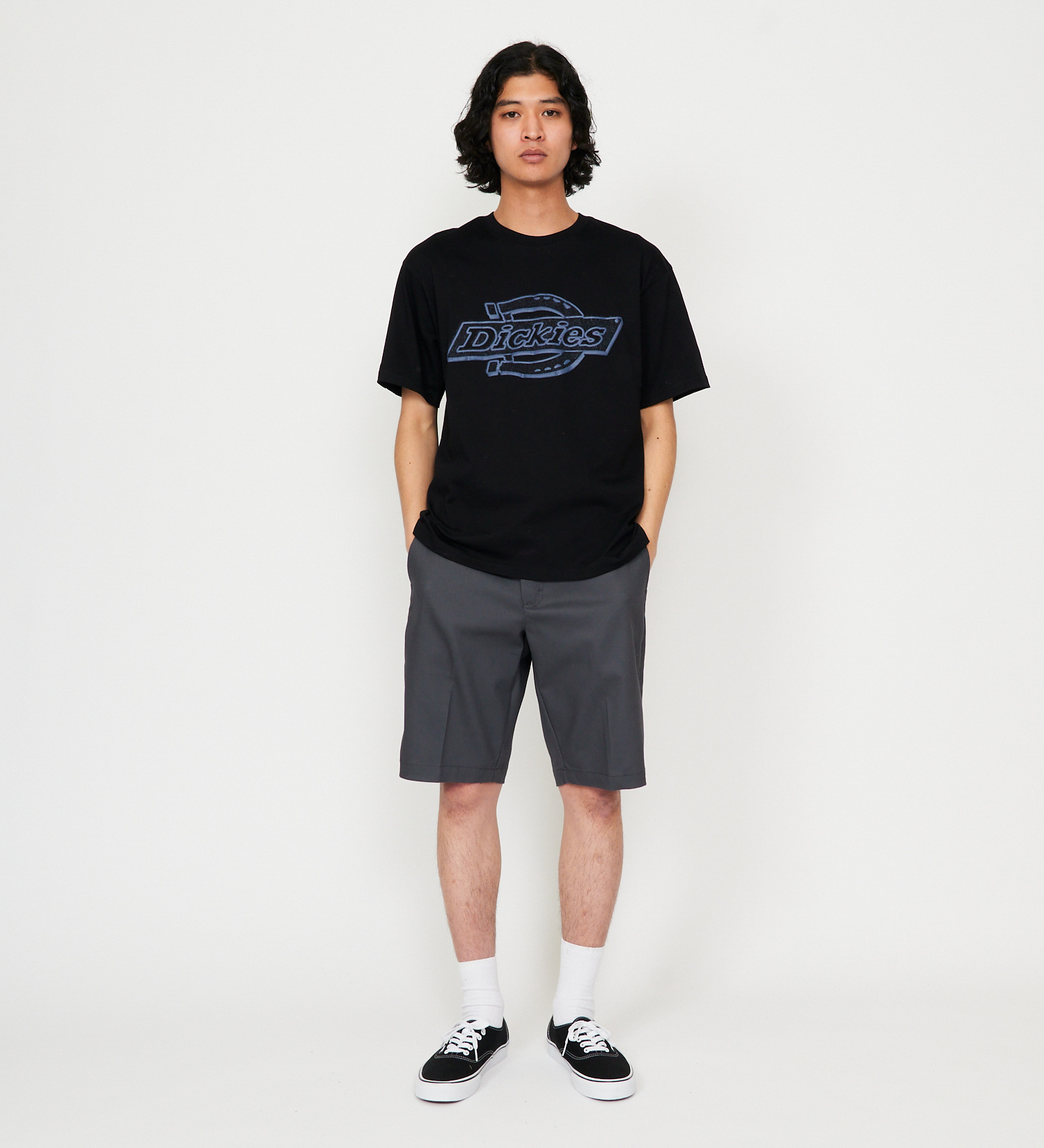 Dickies(ディッキーズ)のメッシュテクスチャ 3Dロゴプリント Tシャツ|トップス/Tシャツ/カットソー/メンズ|ブラック