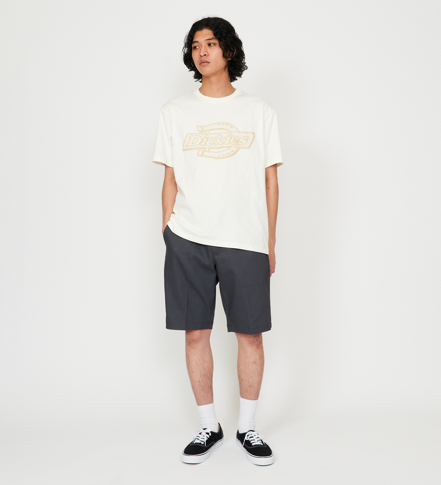 Dickies(ディッキーズ)のメッシュテクスチャ 3Dロゴプリント Tシャツ|トップス/Tシャツ/カットソー/メンズ|ホワイト