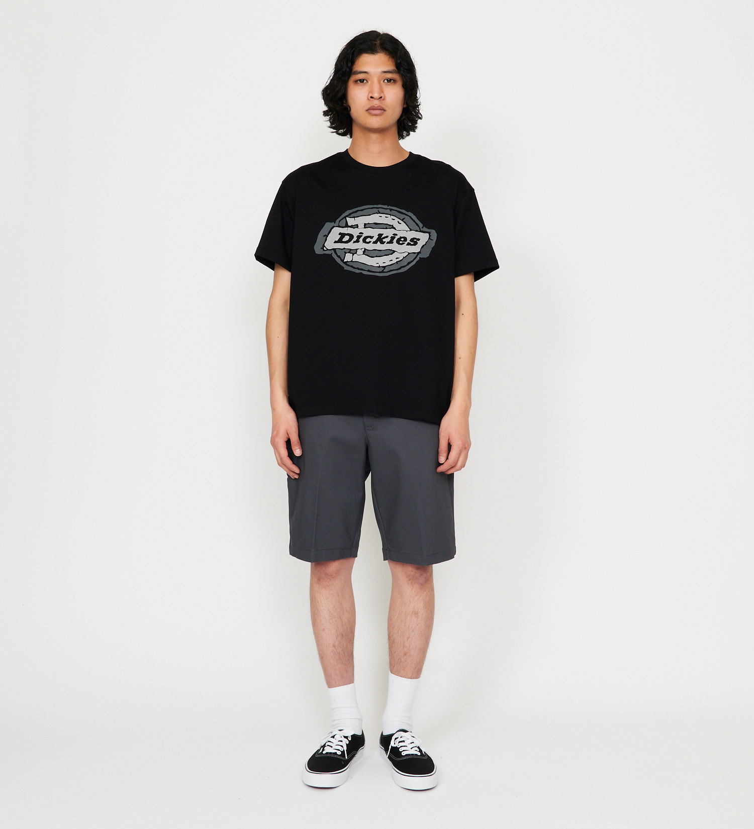 Dickies(ディッキーズ)のラフエッジ ホースシューロゴ プリントTシャツ|トップス/Tシャツ/カットソー/メンズ|ブラック