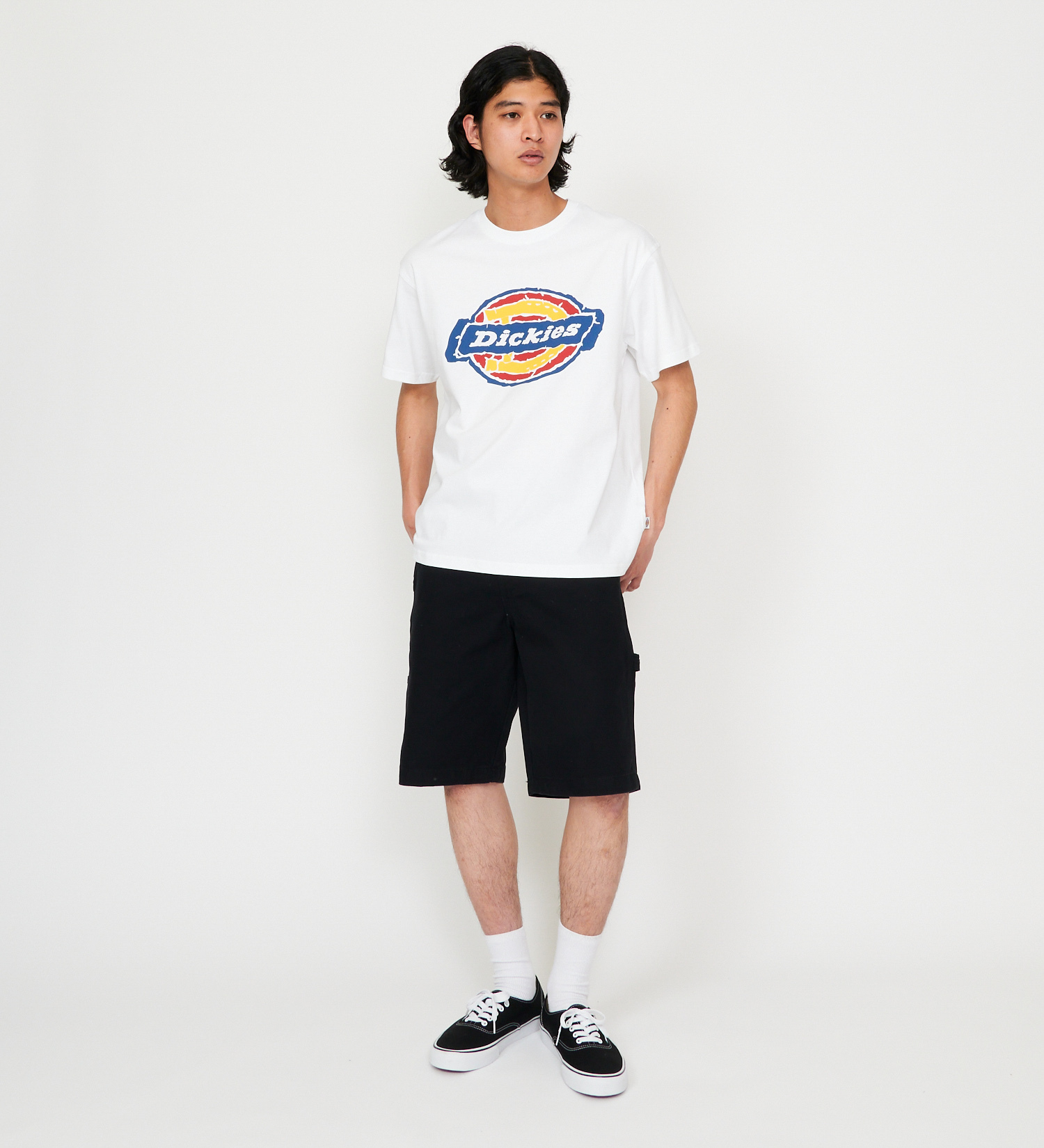Dickies(ディッキーズ)のラフエッジ ホースシューロゴ プリントTシャツ|トップス/Tシャツ/カットソー/メンズ|ホワイト