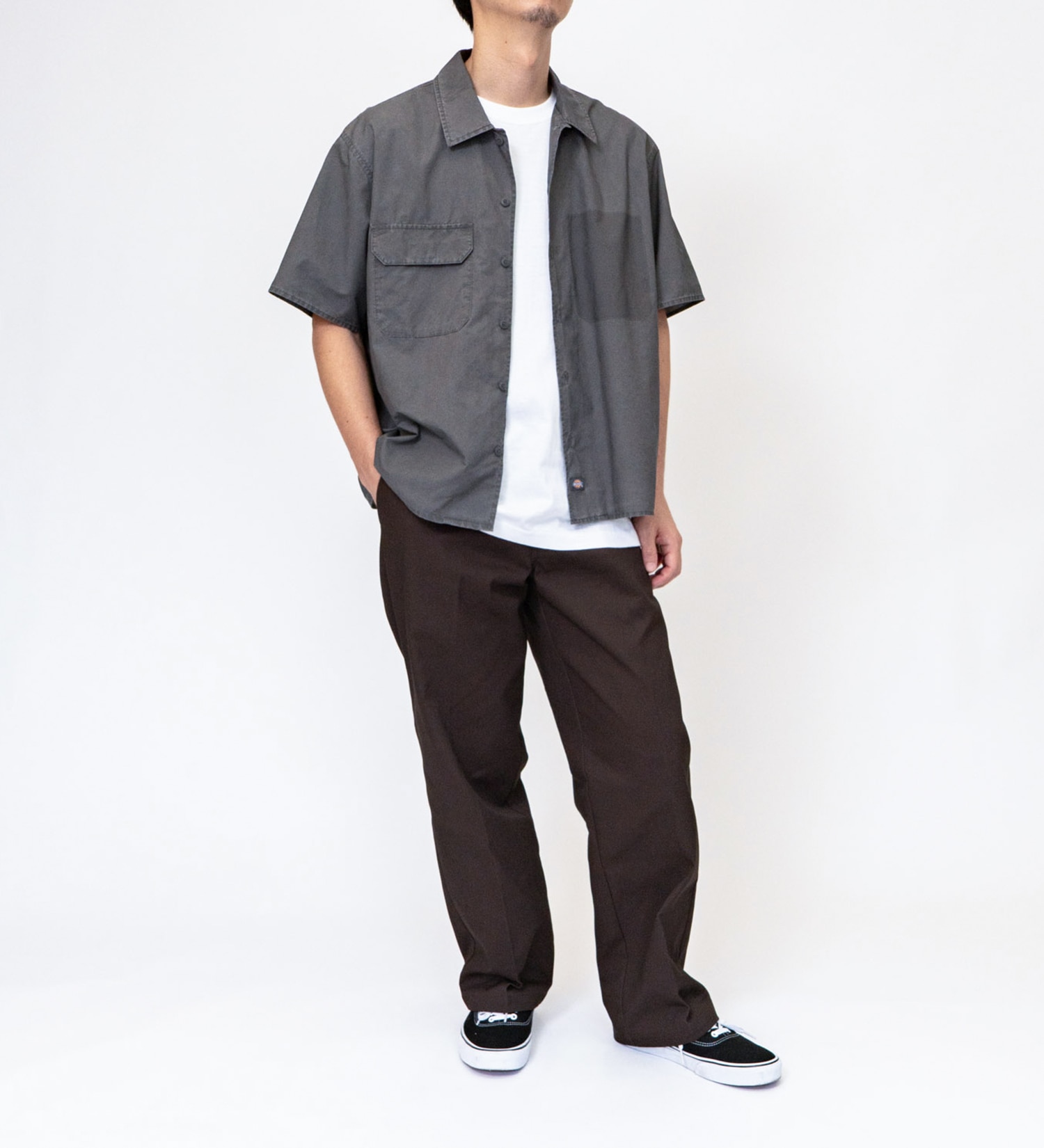 Dickies(ディッキーズ)のポプリンシャツ 半袖|トップス/シャツ/ブラウス/メンズ|グレー