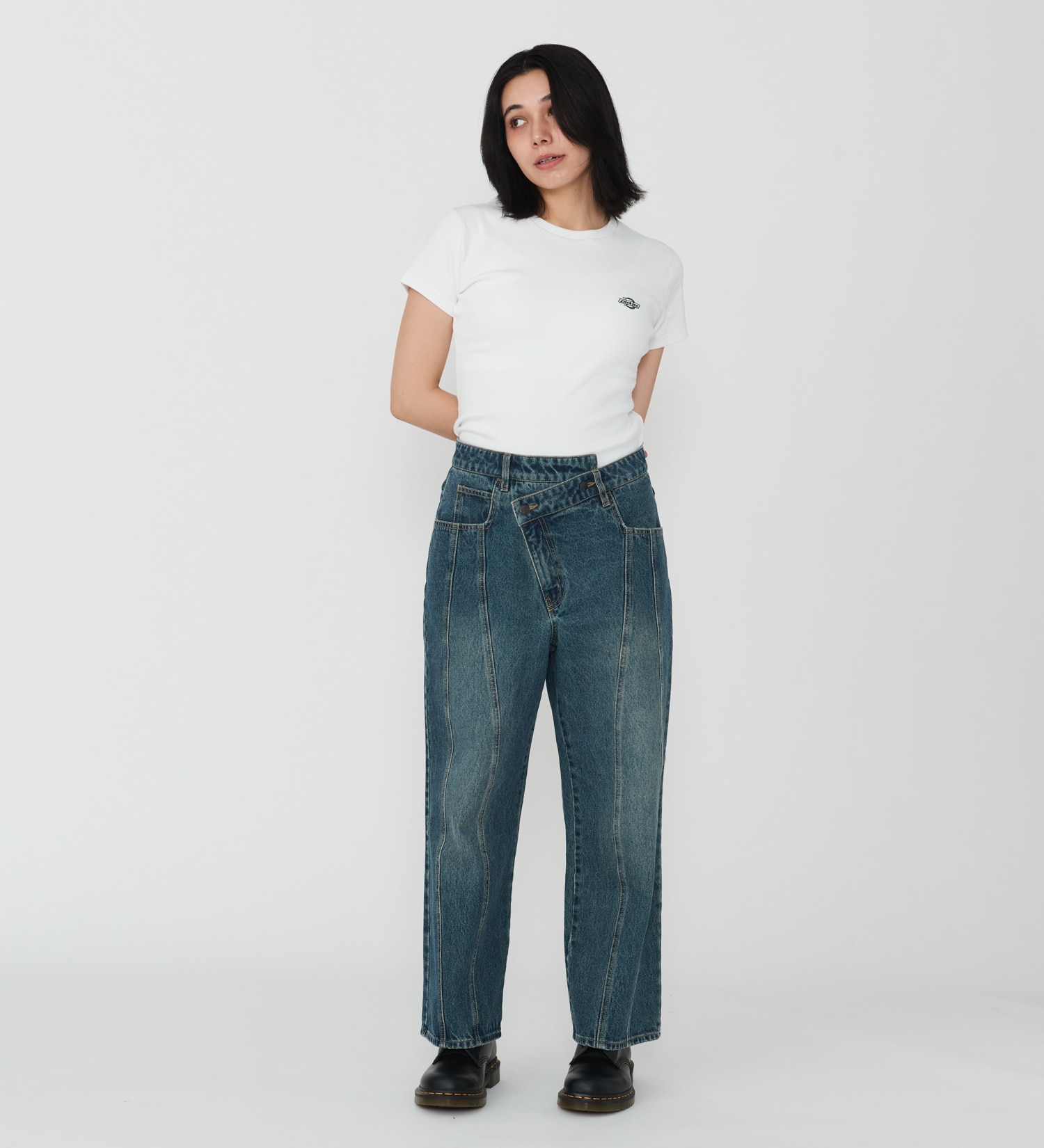 Dickies(ディッキーズ)のウエストクロス デニムパンツ|パンツ/デニムパンツ/レディース|濃色ブルー