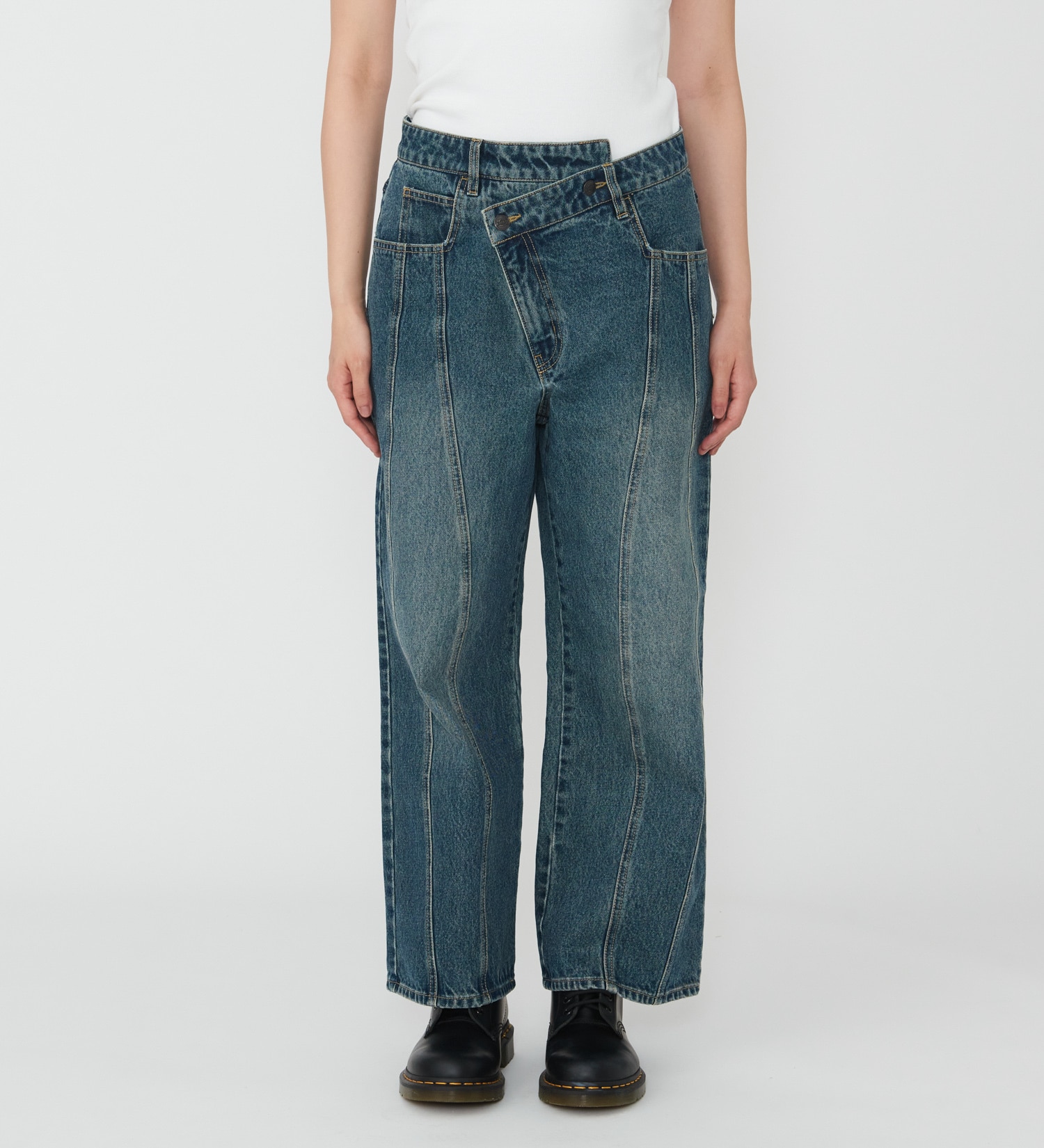 Dickies(ディッキーズ)のウエストクロス デニムパンツ|パンツ/デニムパンツ/レディース|濃色ブルー