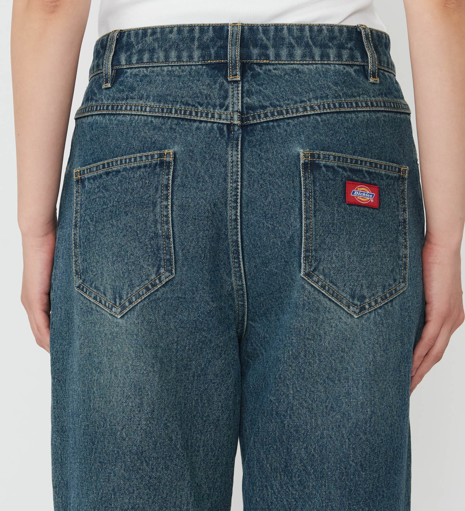 Dickies(ディッキーズ)のウエストクロス デニムパンツ|パンツ/デニムパンツ/レディース|濃色ブルー