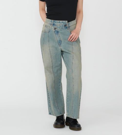 Dickies(ディッキーズ)のウエストクロス デニムパンツ|パンツ/デニムパンツ/レディース|淡色ブルー