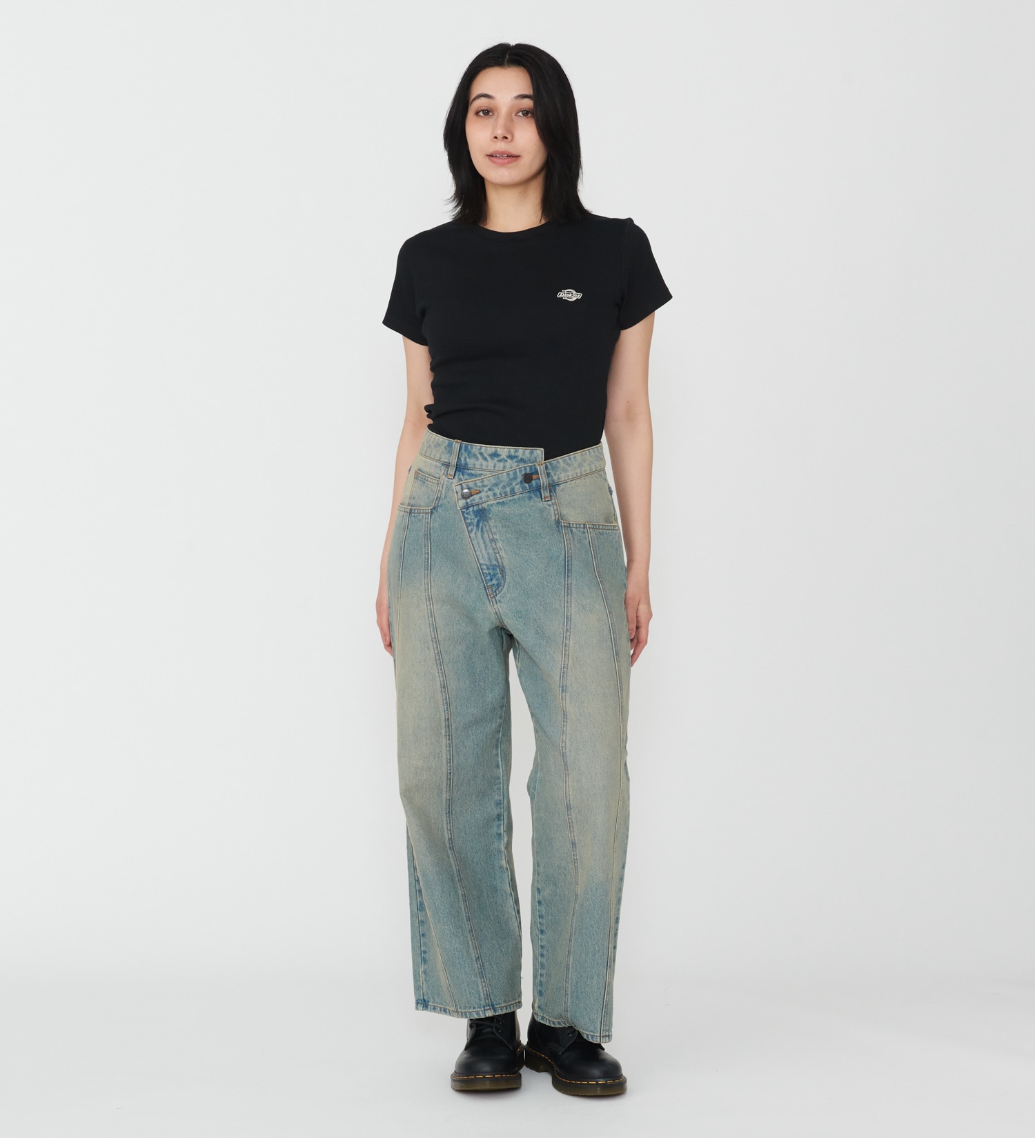 Dickies(ディッキーズ)のウエストクロス デニムパンツ|パンツ/デニムパンツ/レディース|淡色ブルー