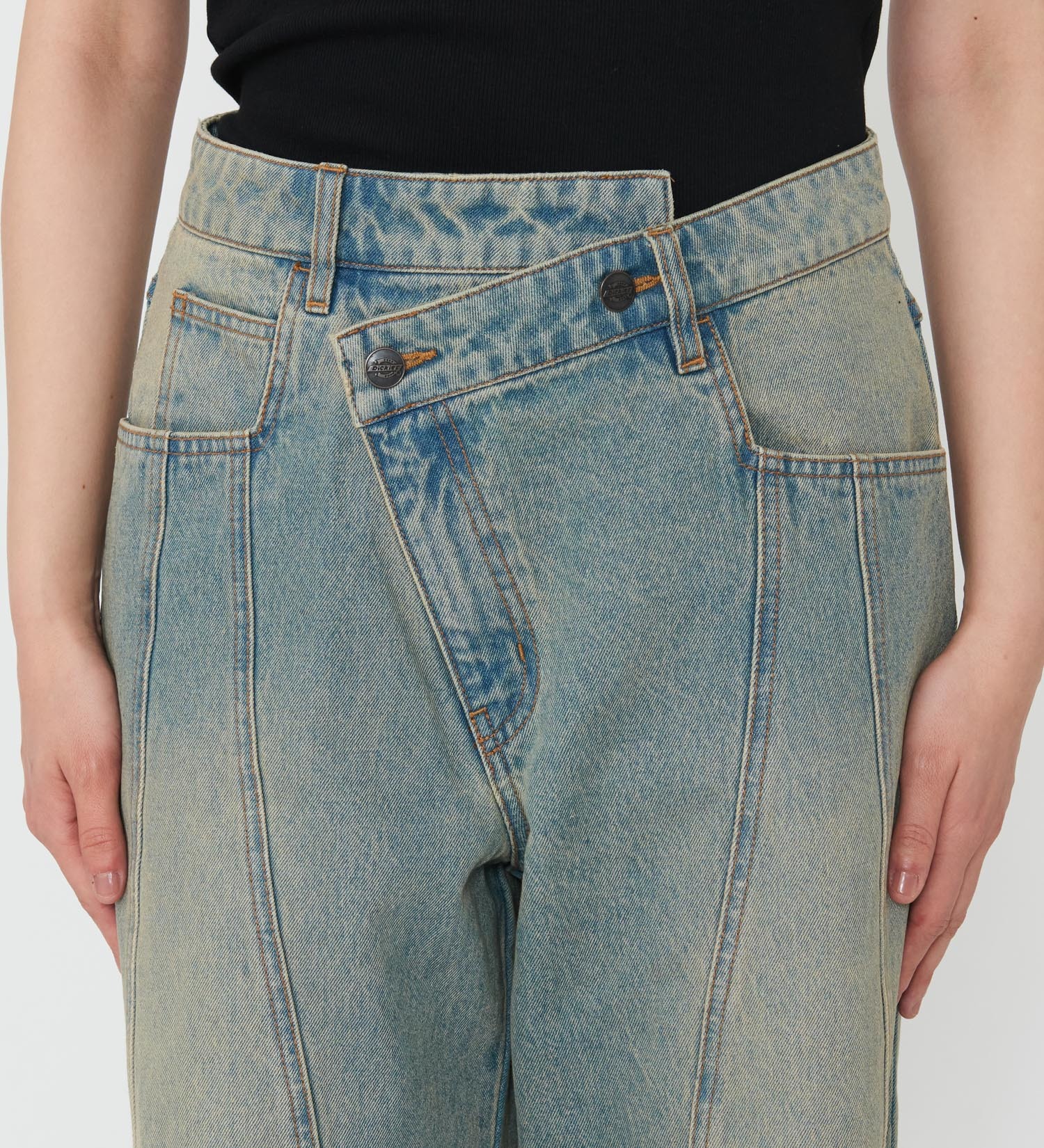 Dickies(ディッキーズ)のウエストクロス デニムパンツ|パンツ/デニムパンツ/レディース|淡色ブルー