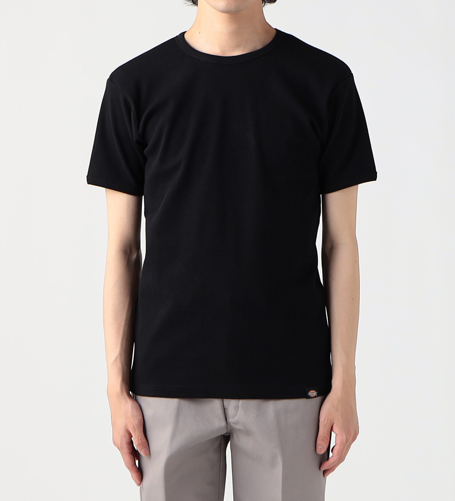 Dickies(ディッキーズ)のリブクルーネックTシャツ 半袖|トップス/Tシャツ/カットソー/メンズ|ブラック