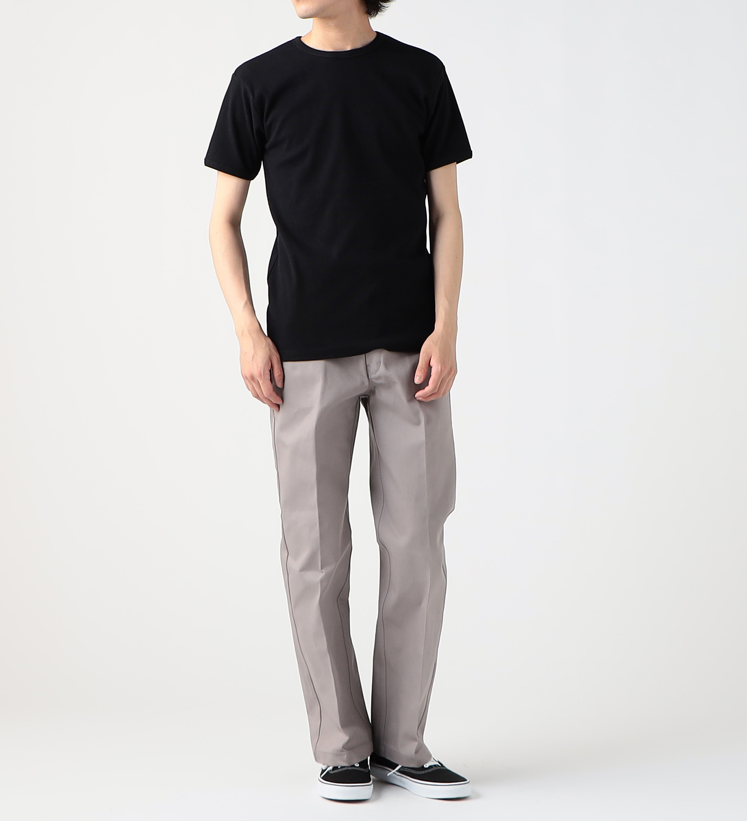 Dickies(ディッキーズ)のリブクルーネックTシャツ 半袖|トップス/Tシャツ/カットソー/メンズ|ブラック