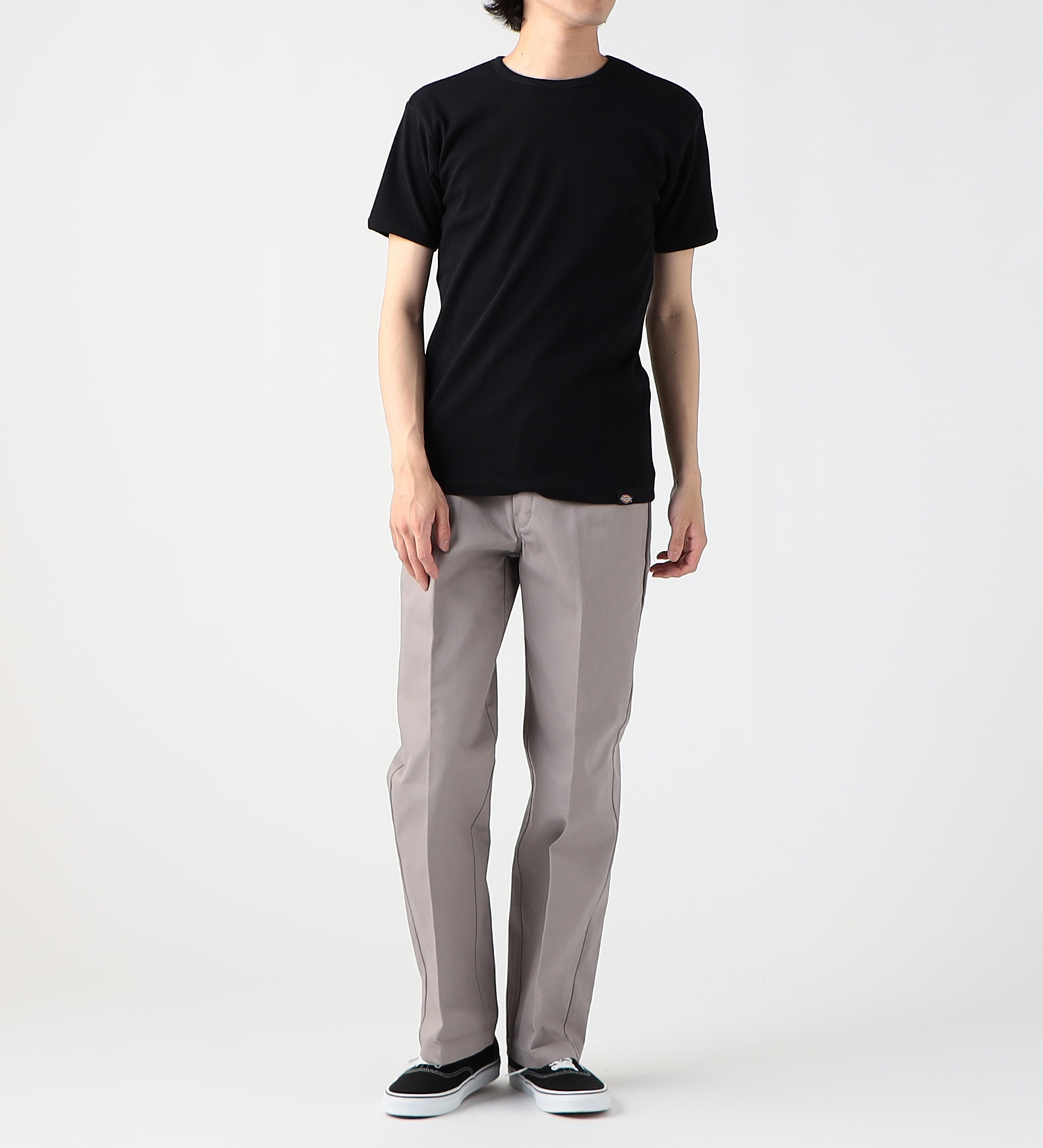 Dickies(ディッキーズ)のリブクルーネックTシャツ 半袖|トップス/Tシャツ/カットソー/メンズ|ブラック
