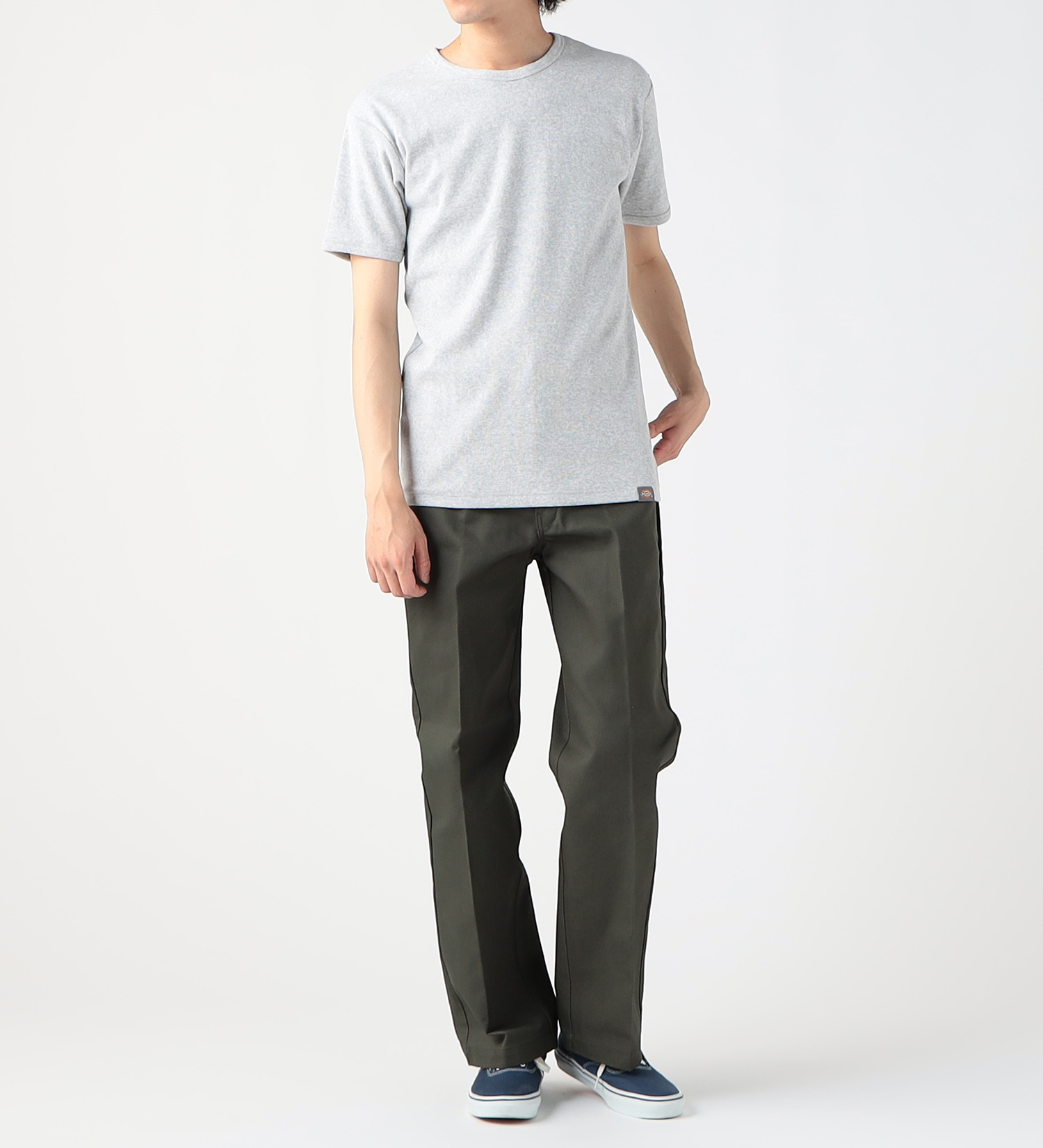 Dickies(ディッキーズ)のリブクルーネックTシャツ 半袖|トップス/Tシャツ/カットソー/メンズ|グレー
