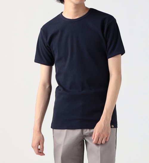Dickies(ディッキーズ)のリブクルーネックTシャツ 半袖|トップス/Tシャツ/カットソー/メンズ|ネイビー
