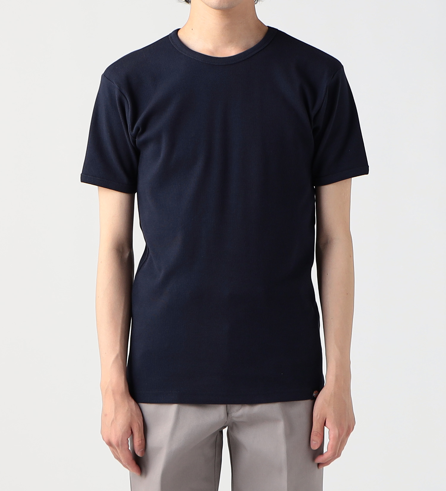 Dickies(ディッキーズ)のリブクルーネックTシャツ 半袖|トップス/Tシャツ/カットソー/メンズ|ネイビー