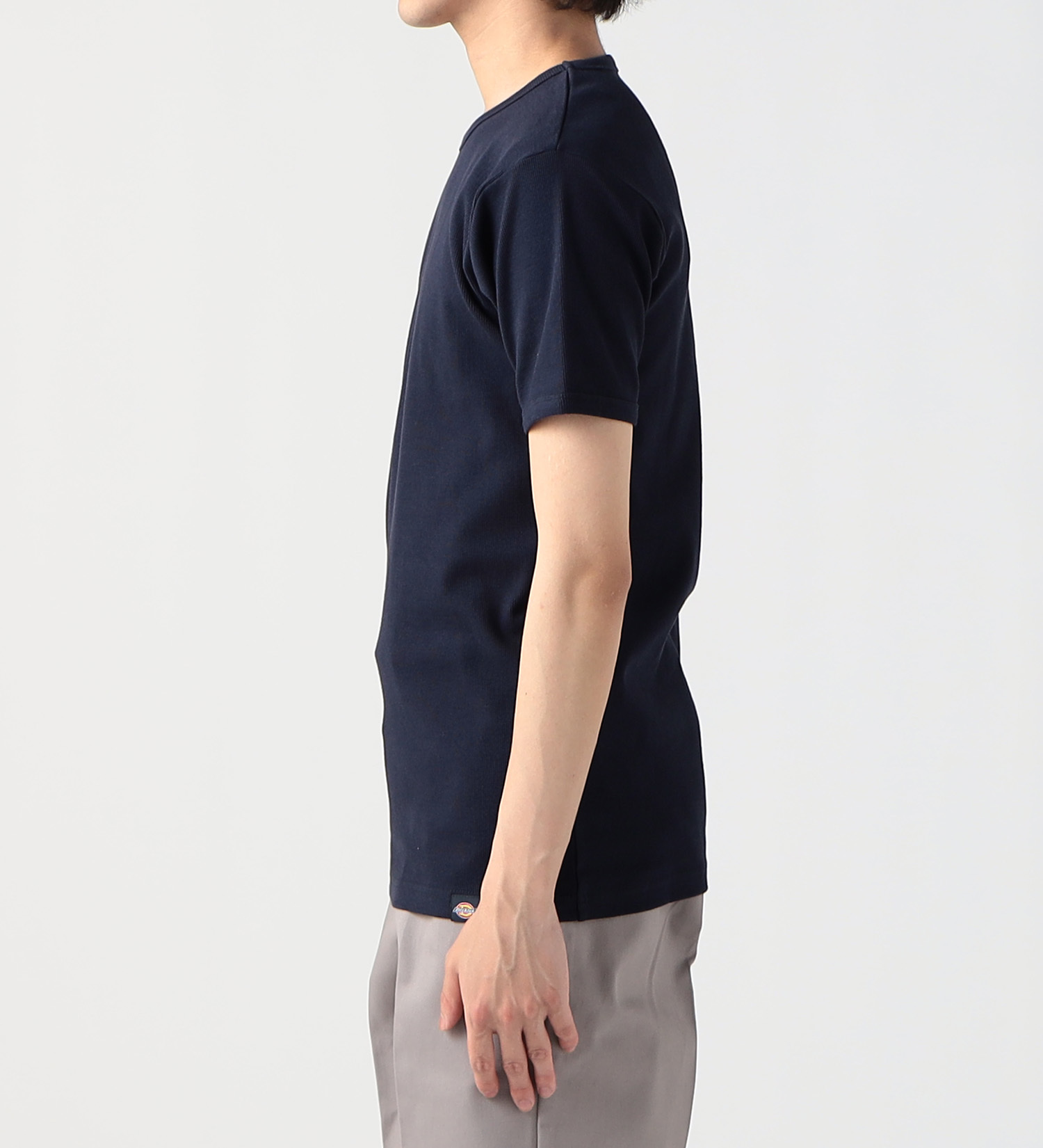 Dickies(ディッキーズ)のリブクルーネックTシャツ 半袖|トップス/Tシャツ/カットソー/メンズ|ネイビー