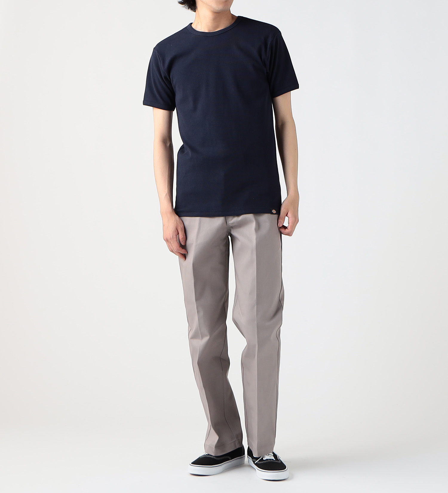 Dickies(ディッキーズ)のリブクルーネックTシャツ 半袖|トップス/Tシャツ/カットソー/メンズ|ネイビー