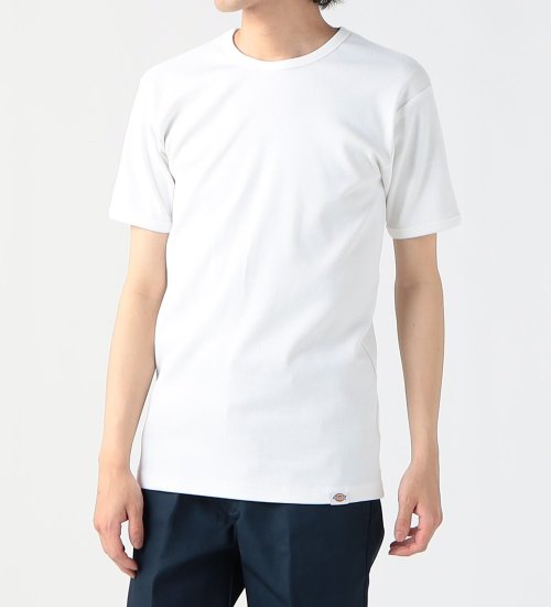 Dickies(ディッキーズ)のリブクルーネックTシャツ 半袖|トップス/Tシャツ/カットソー/メンズ|ホワイト