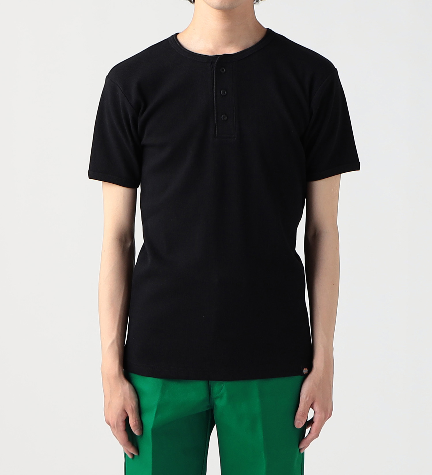 Dickies(ディッキーズ)のリブヘンリーネック Tシャツ 半袖|トップス/Tシャツ/カットソー/メンズ|ブラック