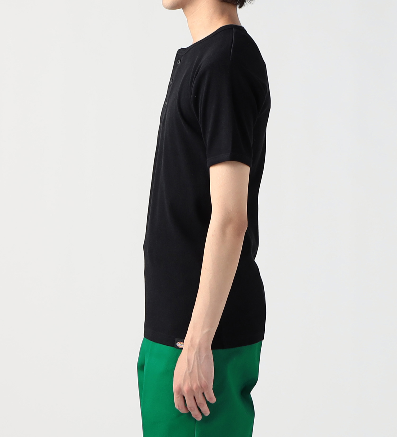 Dickies(ディッキーズ)のリブヘンリーネック Tシャツ 半袖|トップス/Tシャツ/カットソー/メンズ|ブラック
