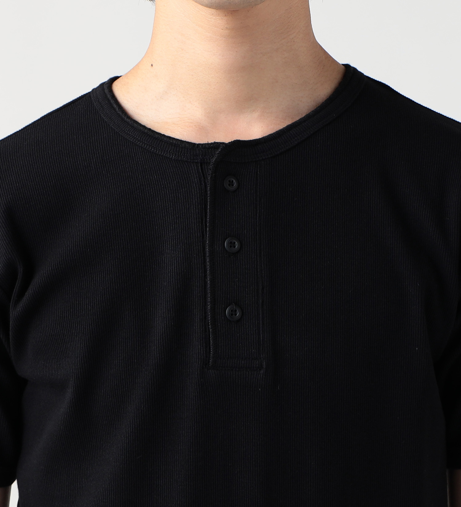 Dickies(ディッキーズ)のリブヘンリーネック Tシャツ 半袖|トップス/Tシャツ/カットソー/メンズ|ブラック