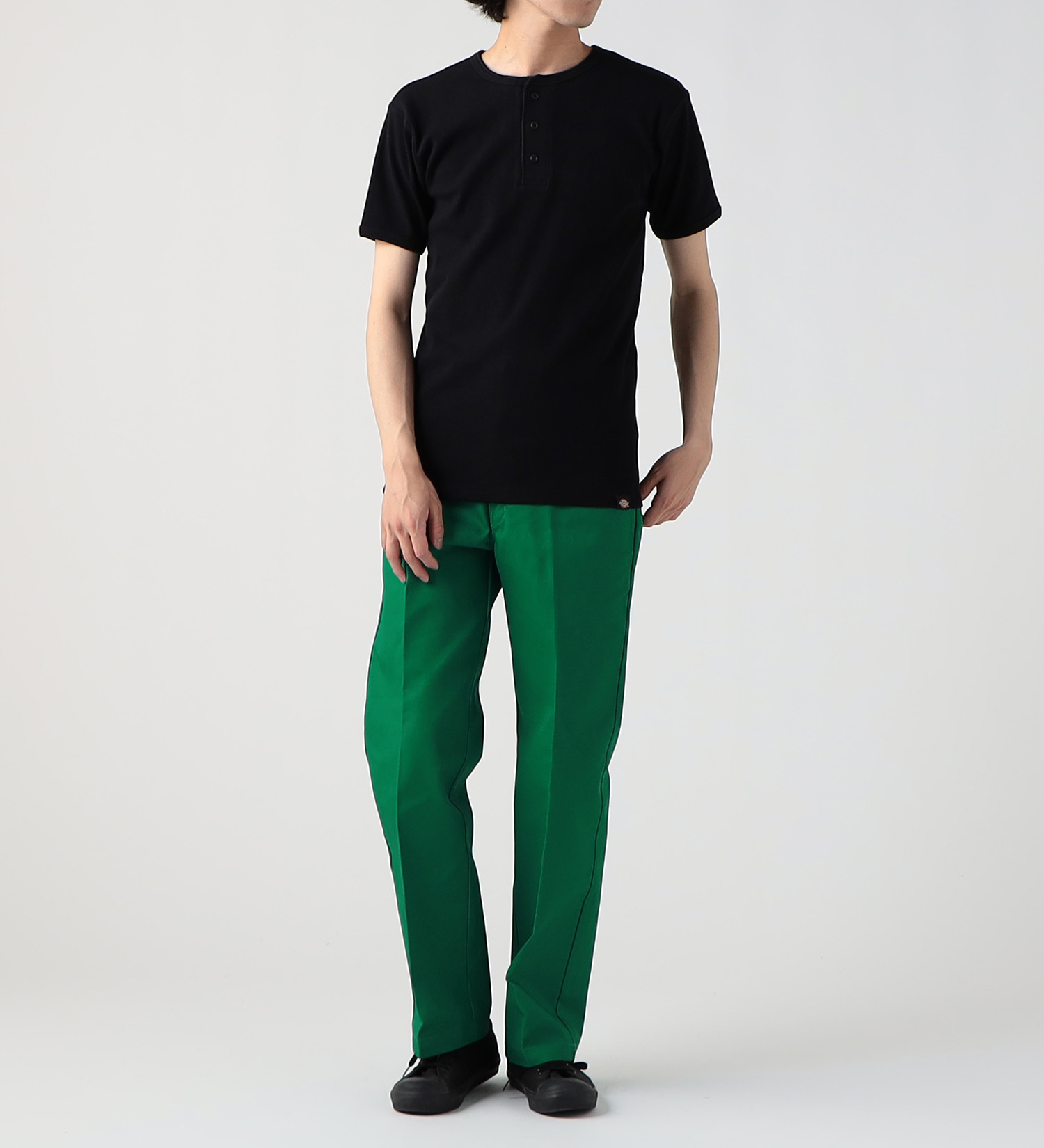 Dickies(ディッキーズ)のリブヘンリーネック Tシャツ 半袖|トップス/Tシャツ/カットソー/メンズ|ブラック