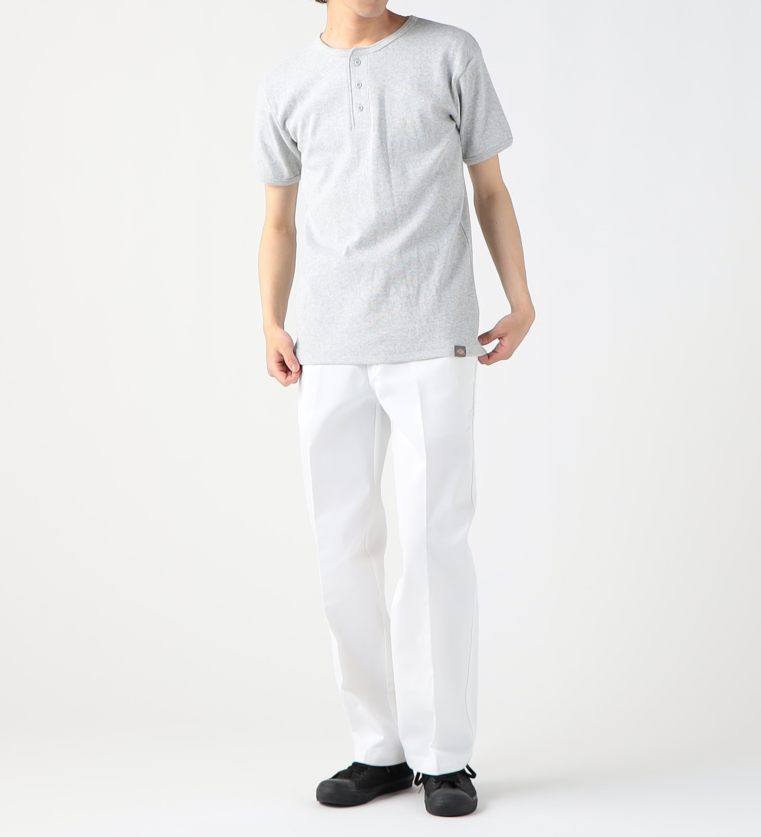 Dickies(ディッキーズ)のリブヘンリーネック Tシャツ 半袖|トップス/Tシャツ/カットソー/メンズ|グレー