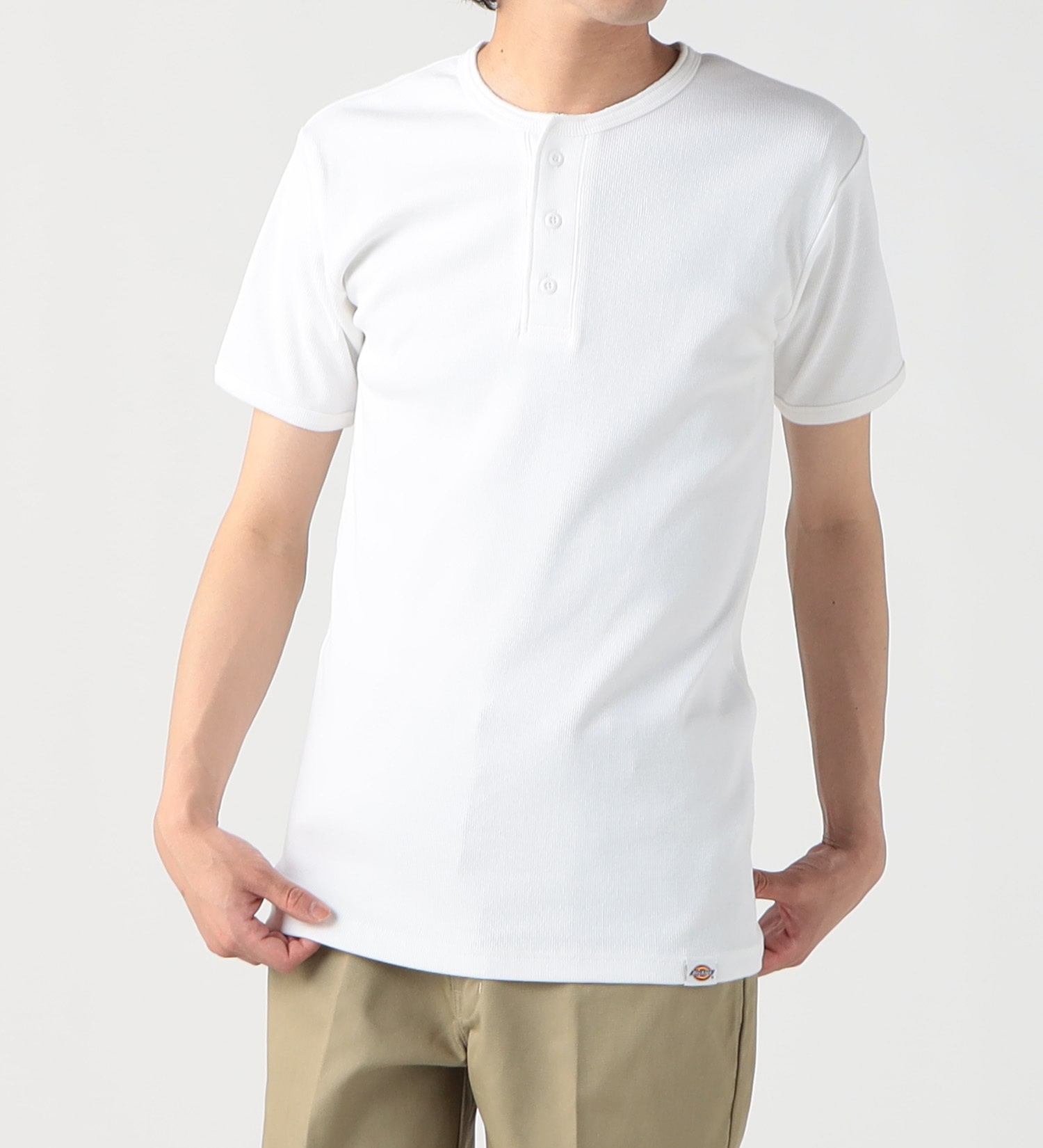 Dickies(ディッキーズ)のリブヘンリーネック Tシャツ 半袖|トップス/Tシャツ/カットソー/メンズ|ホワイト