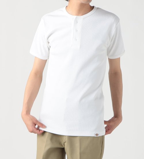 Dickies(ディッキーズ)のリブヘンリーネック Tシャツ 半袖|トップス/Tシャツ/カットソー/メンズ|ホワイト