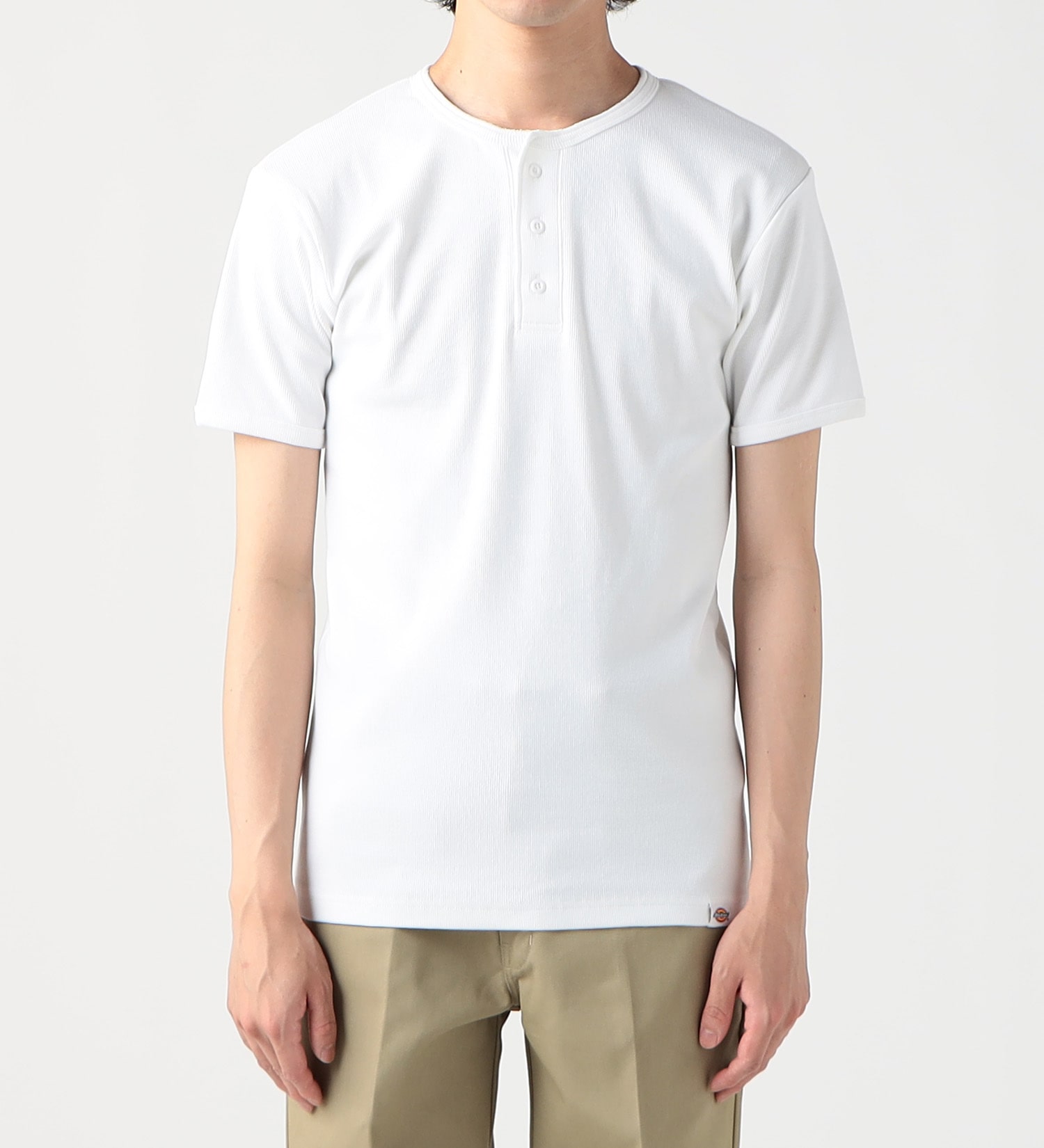 Dickies(ディッキーズ)のリブヘンリーネック Tシャツ 半袖|トップス/Tシャツ/カットソー/メンズ|ホワイト