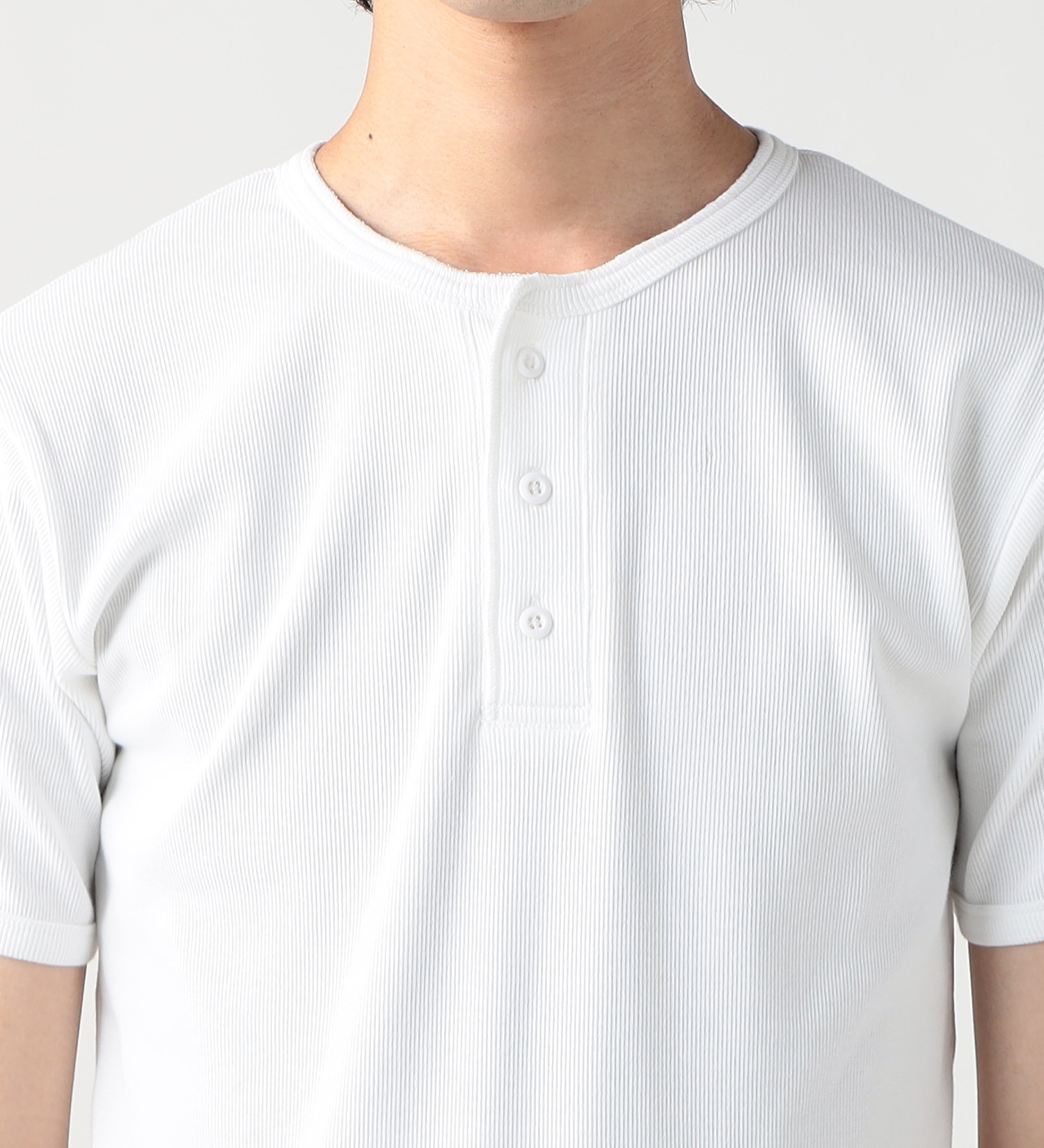 Dickies(ディッキーズ)のリブヘンリーネック Tシャツ 半袖|トップス/Tシャツ/カットソー/メンズ|ホワイト