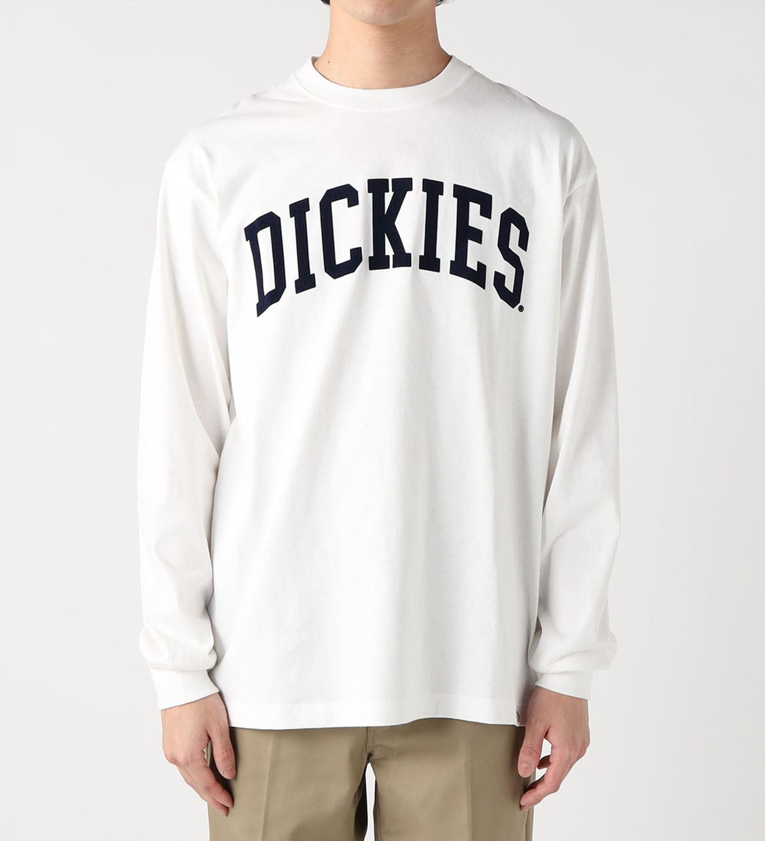 Dickies(ディッキーズ)のアーチロゴ ロングスリーブTシャツ|トップス/Tシャツ/カットソー/メンズ|ホワイト