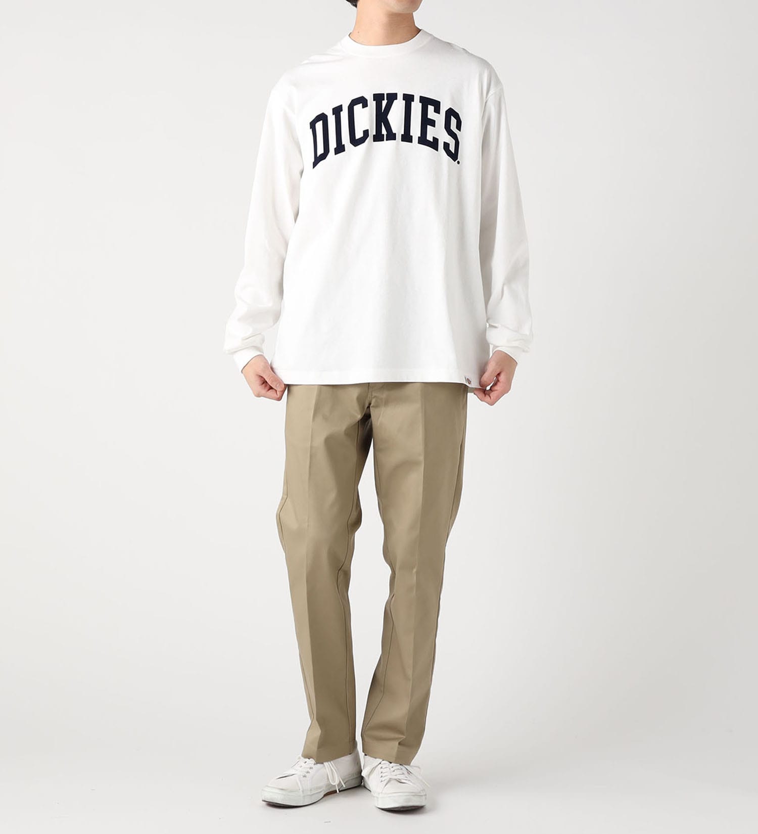 Dickies(ディッキーズ)のアーチロゴ ロングスリーブTシャツ|トップス/Tシャツ/カットソー/メンズ|ホワイト