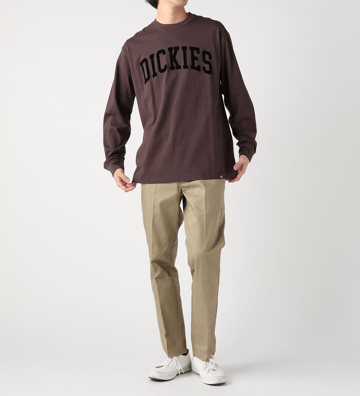 Dickies(ディッキーズ)のアーチロゴ ロングスリーブTシャツ|トップス/Tシャツ/カットソー/メンズ|ダークブラウン