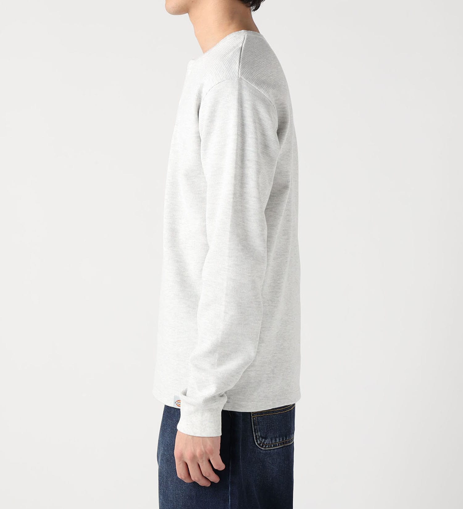Dickies(ディッキーズ)のワッフルヘンリーネックロングスリーブTシャツ|トップス/Tシャツ/カットソー/メンズ|ヘザ－グレー
