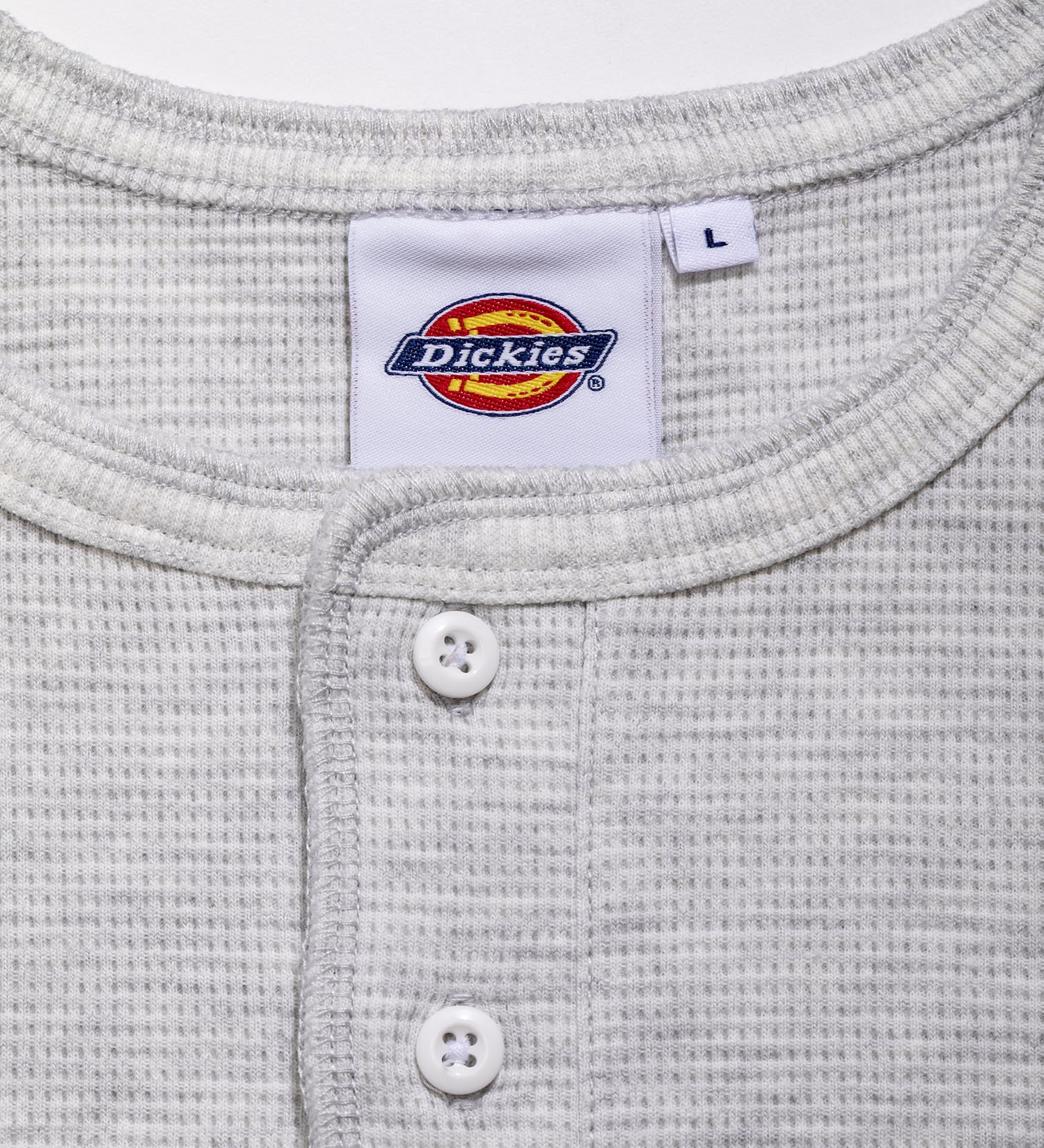 Dickies(ディッキーズ)のワッフルヘンリーネックロングスリーブTシャツ|トップス/Tシャツ/カットソー/メンズ|ヘザ－グレー