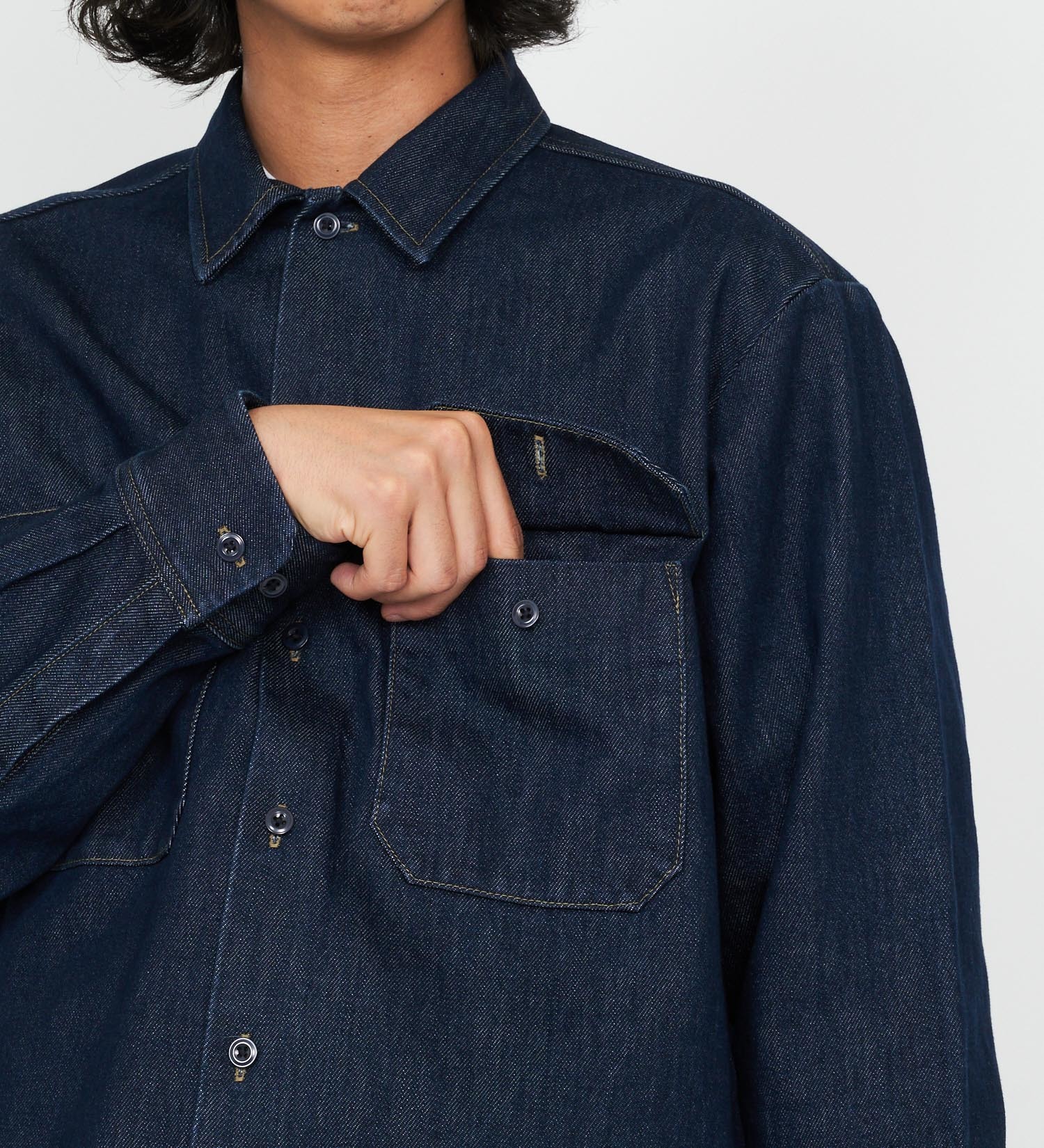 Dickies(ディッキーズ)のルーズフィット デニムワークシャツ|トップス/シャツ/ブラウス/メンズ|インディゴブルー