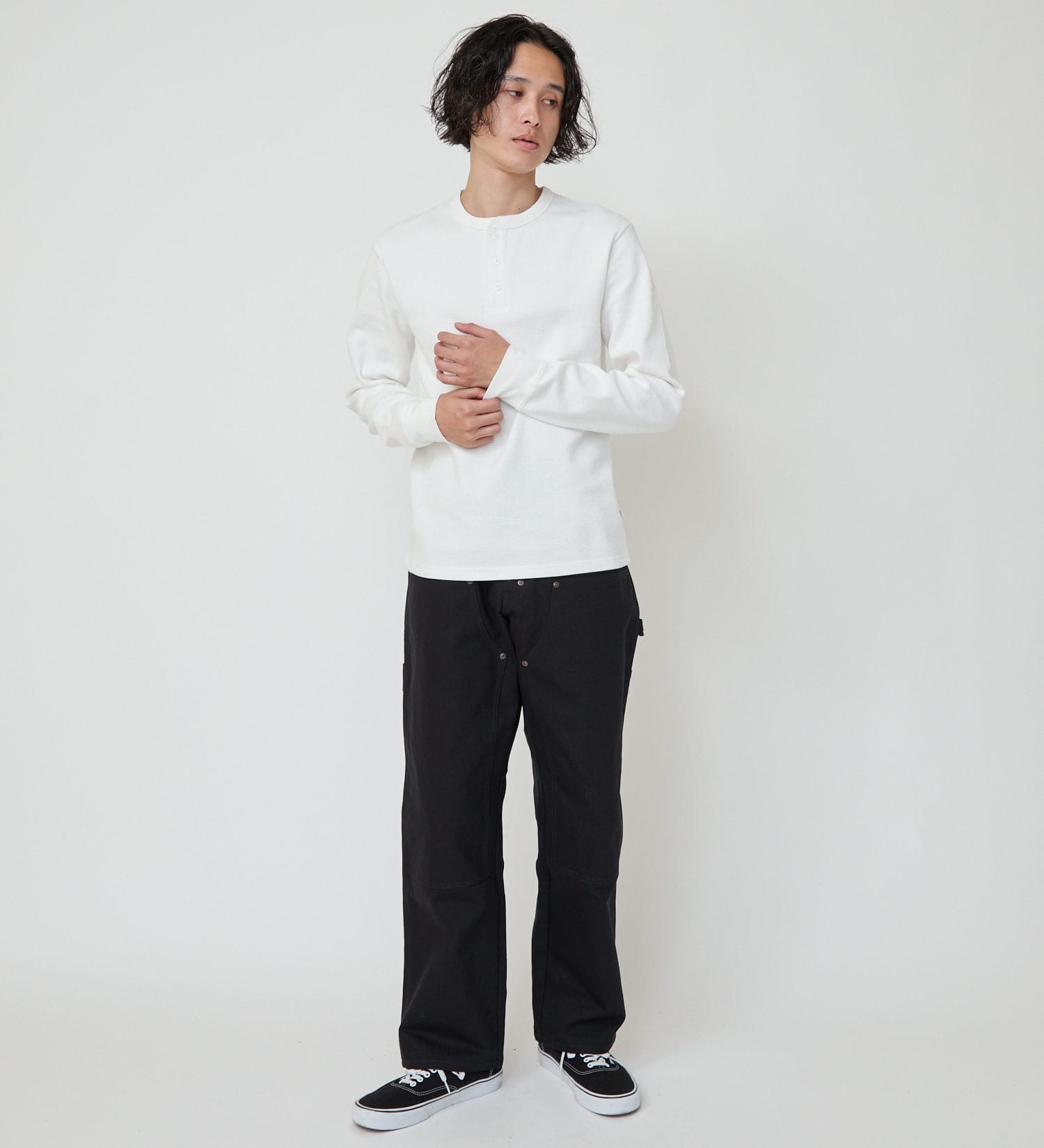 Dickies(ディッキーズ)のヘンリーネックワッフル|トップス/Tシャツ/カットソー/メンズ|ホワイト