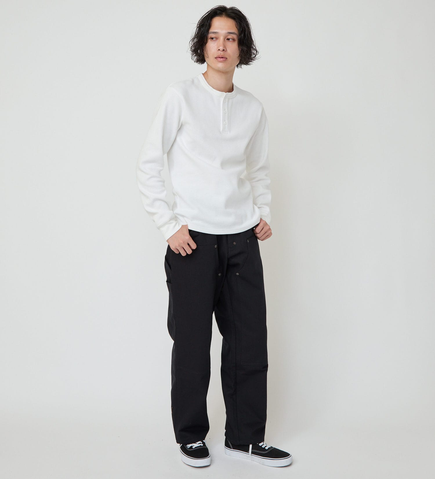 Dickies(ディッキーズ)のヘンリーネックワッフル|トップス/Tシャツ/カットソー/メンズ|ホワイト
