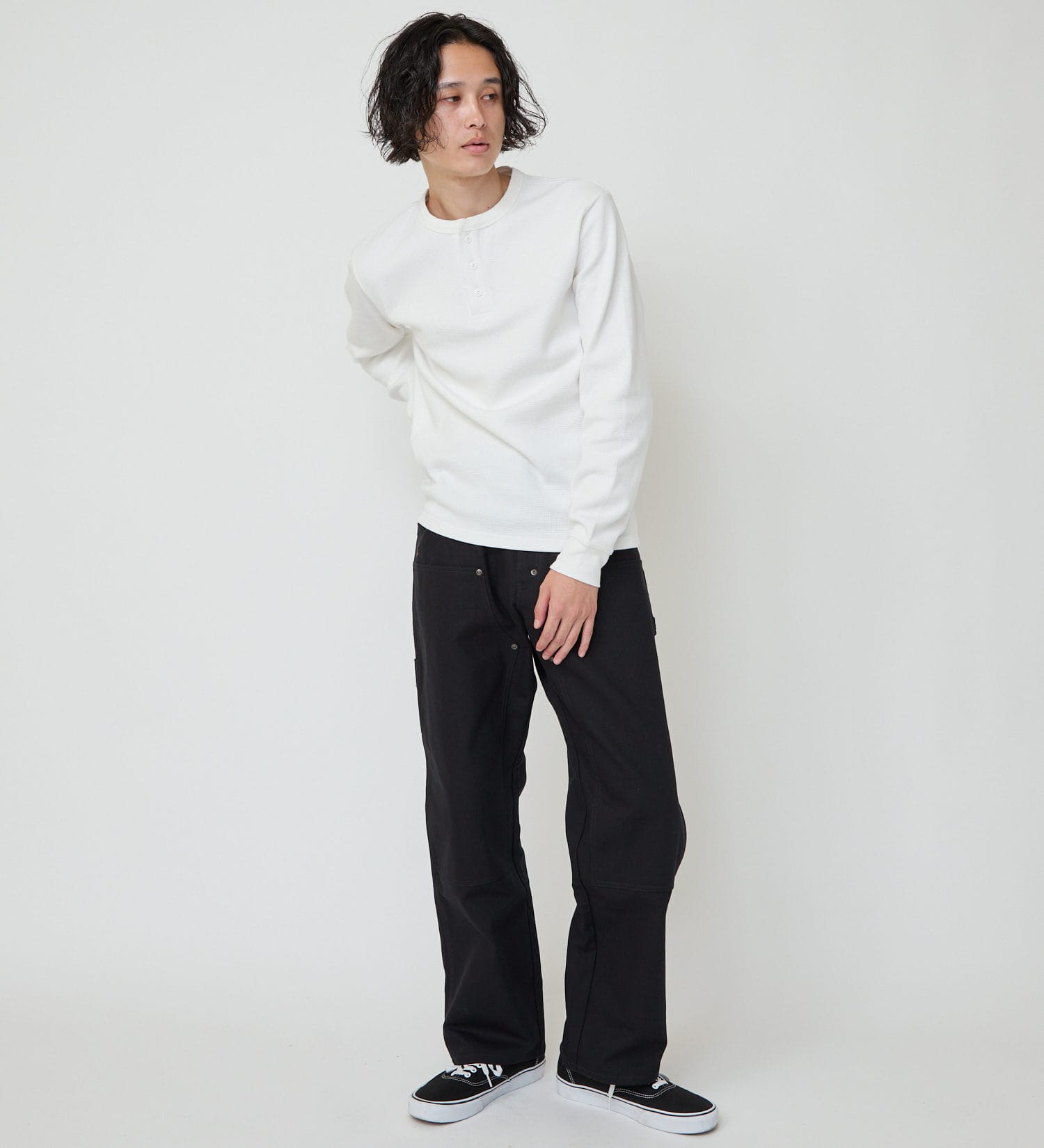 Dickies(ディッキーズ)のヘンリーネックワッフル|トップス/Tシャツ/カットソー/メンズ|ホワイト