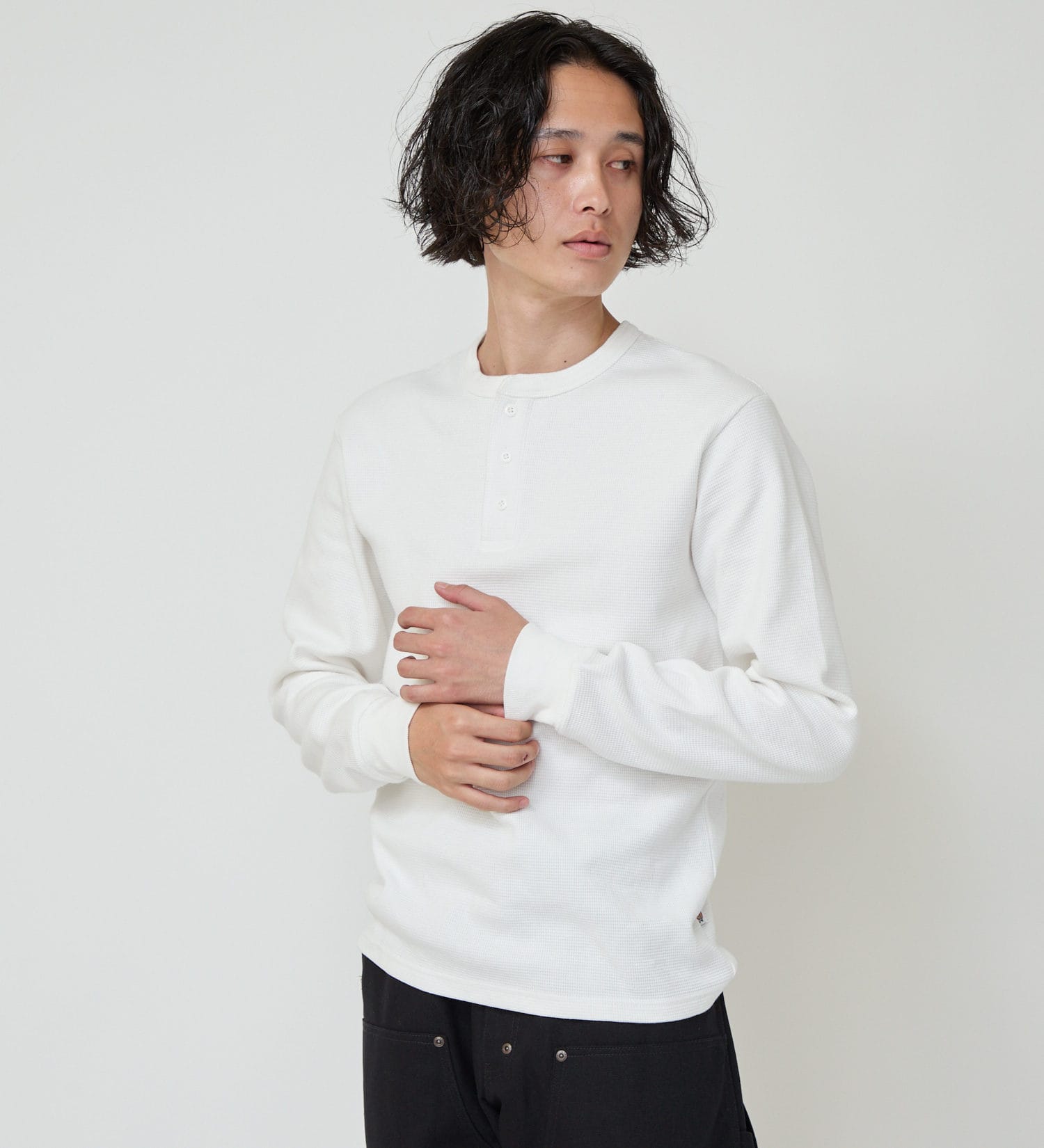 Dickies(ディッキーズ)のヘンリーネックワッフル|トップス/Tシャツ/カットソー/メンズ|ホワイト