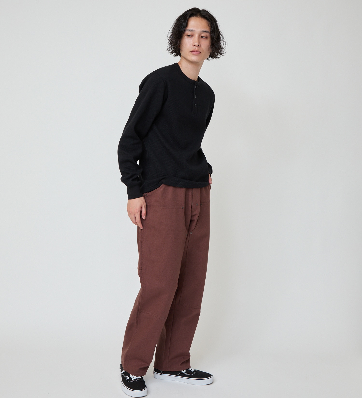 Dickies(ディッキーズ)のヘンリーネックワッフル|トップス/Tシャツ/カットソー/メンズ|ブラック