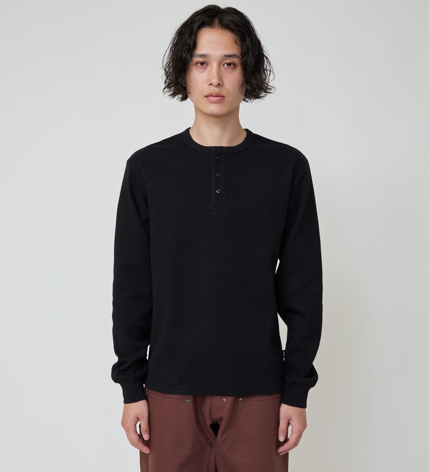 Dickies(ディッキーズ)のヘンリーネックワッフル|トップス/Tシャツ/カットソー/メンズ|ブラック