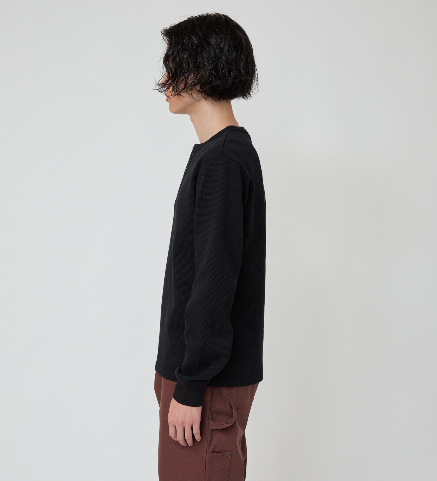Dickies(ディッキーズ)のヘンリーネックワッフル|トップス/Tシャツ/カットソー/メンズ|ブラック