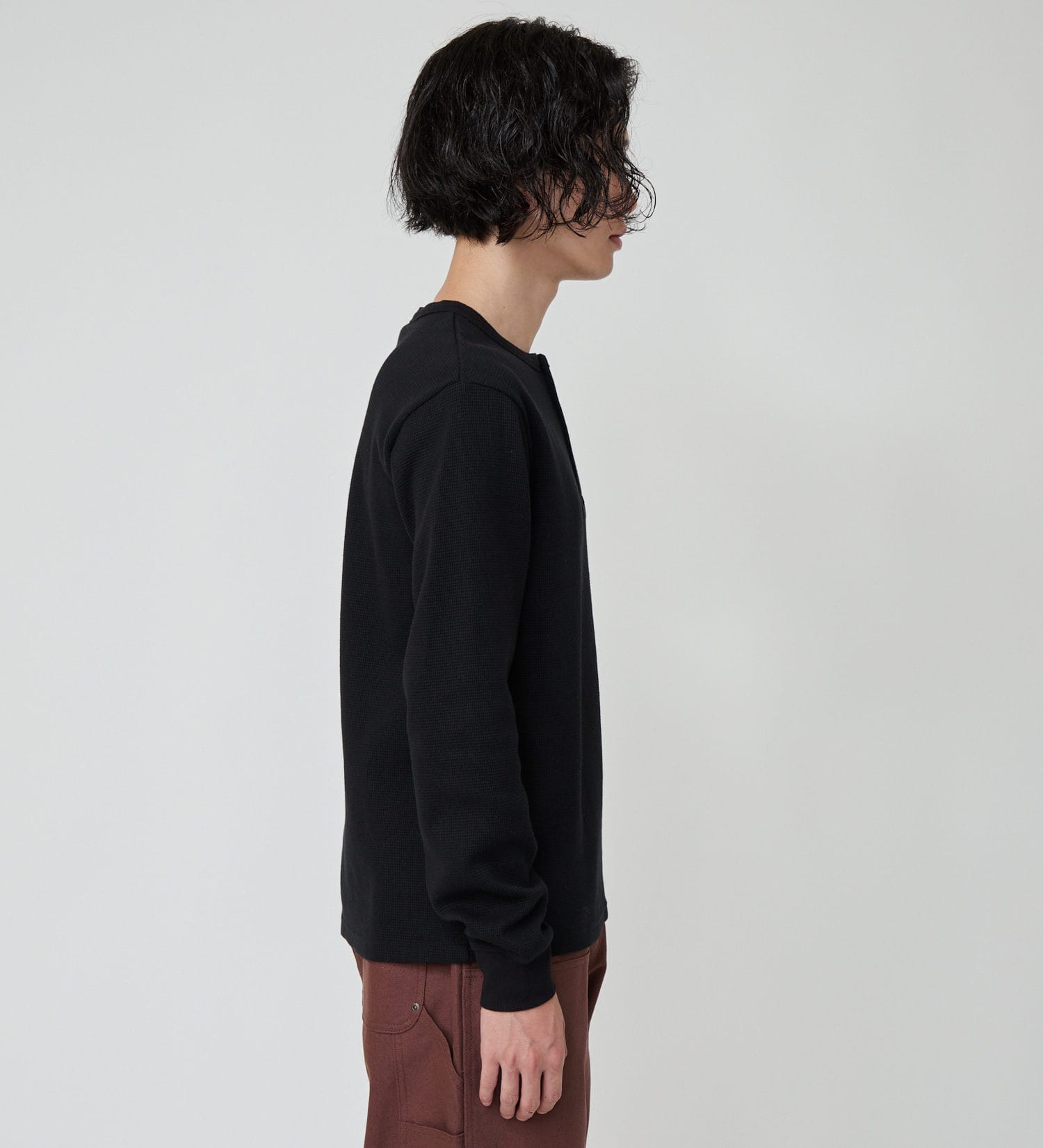 Dickies(ディッキーズ)のヘンリーネックワッフル|トップス/Tシャツ/カットソー/メンズ|ブラック