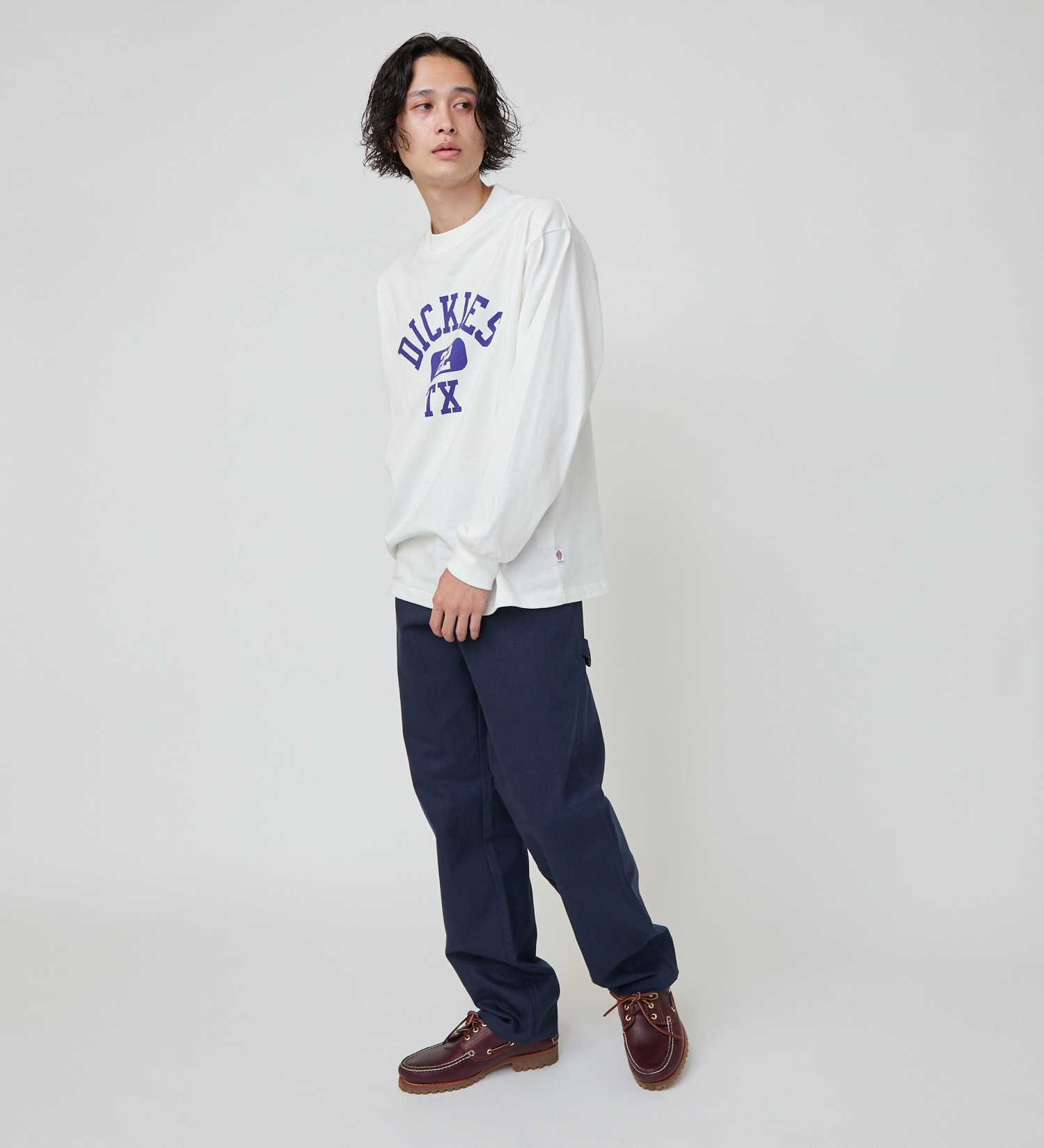 Dickies(ディッキーズ)のアーチロゴロングスリーブTシャツ|トップス/Tシャツ/カットソー/メンズ|ホワイト