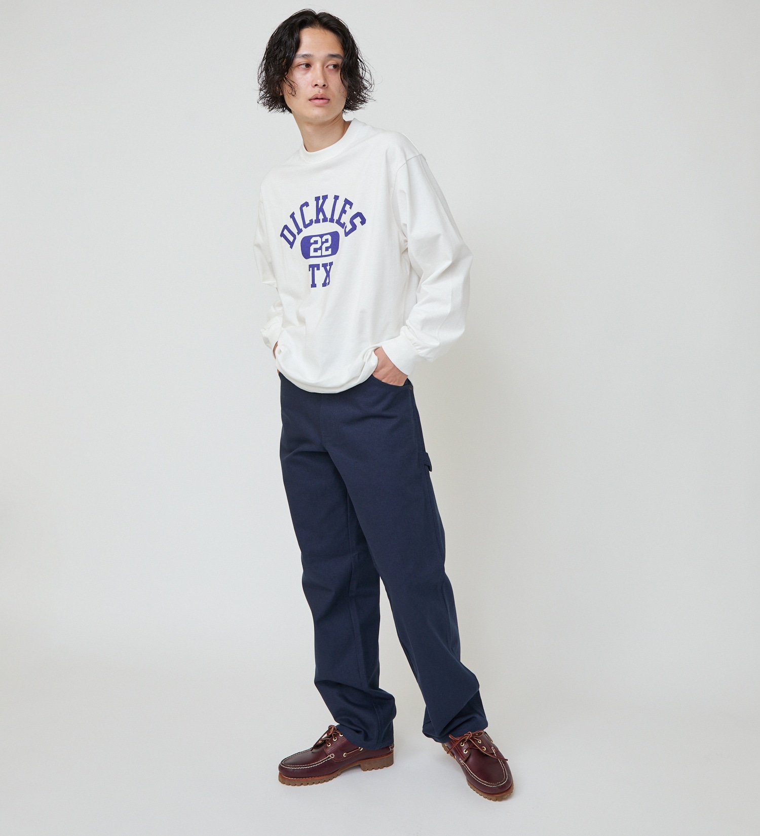 Dickies(ディッキーズ)のアーチロゴロングスリーブTシャツ|トップス/Tシャツ/カットソー/メンズ|ホワイト