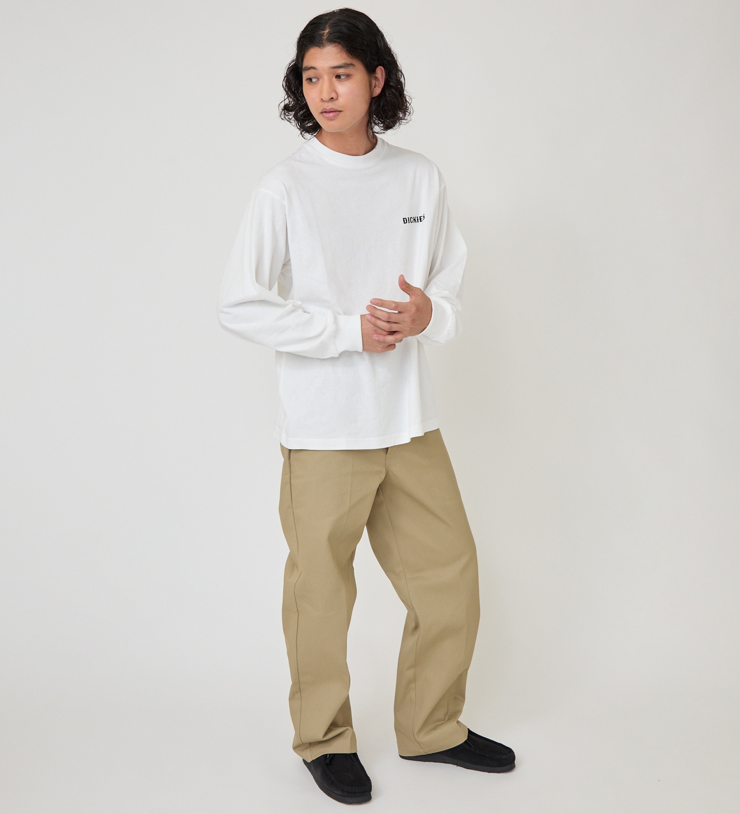 Dickies(ディッキーズ)のグラフィックロングスリーブTシャツA-2|トップス/Tシャツ/カットソー/メンズ|ホワイト