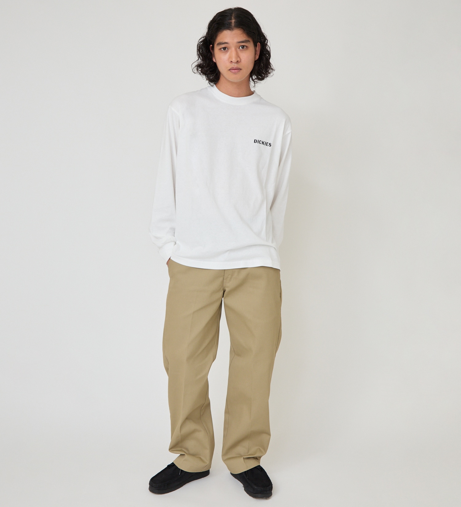 Dickies(ディッキーズ)のグラフィックロングスリーブTシャツA-2|トップス/Tシャツ/カットソー/メンズ|ホワイト