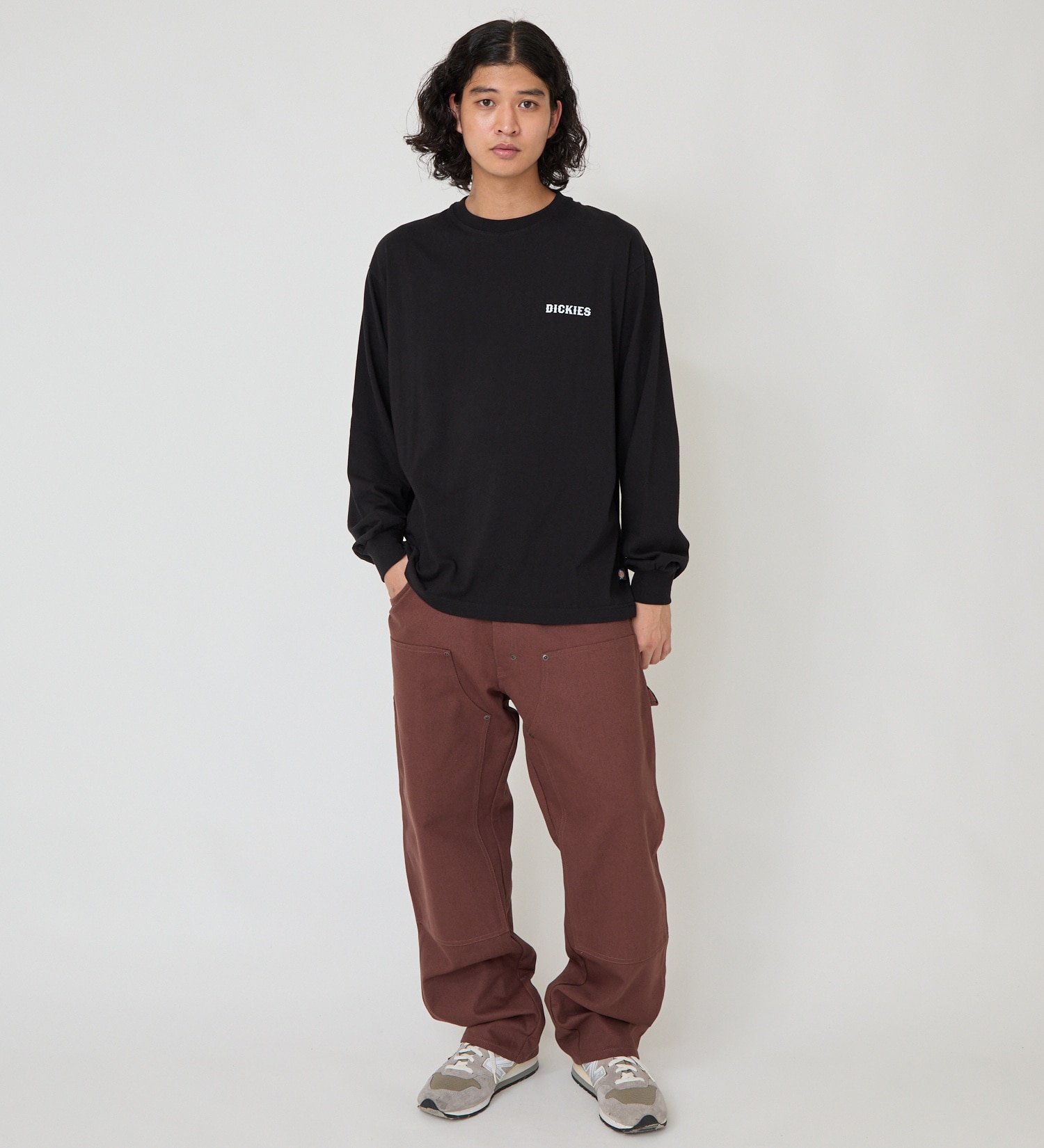 Dickies(ディッキーズ)のグラフィックロングスリーブTシャツA-2|トップス/Tシャツ/カットソー/メンズ|ブラック