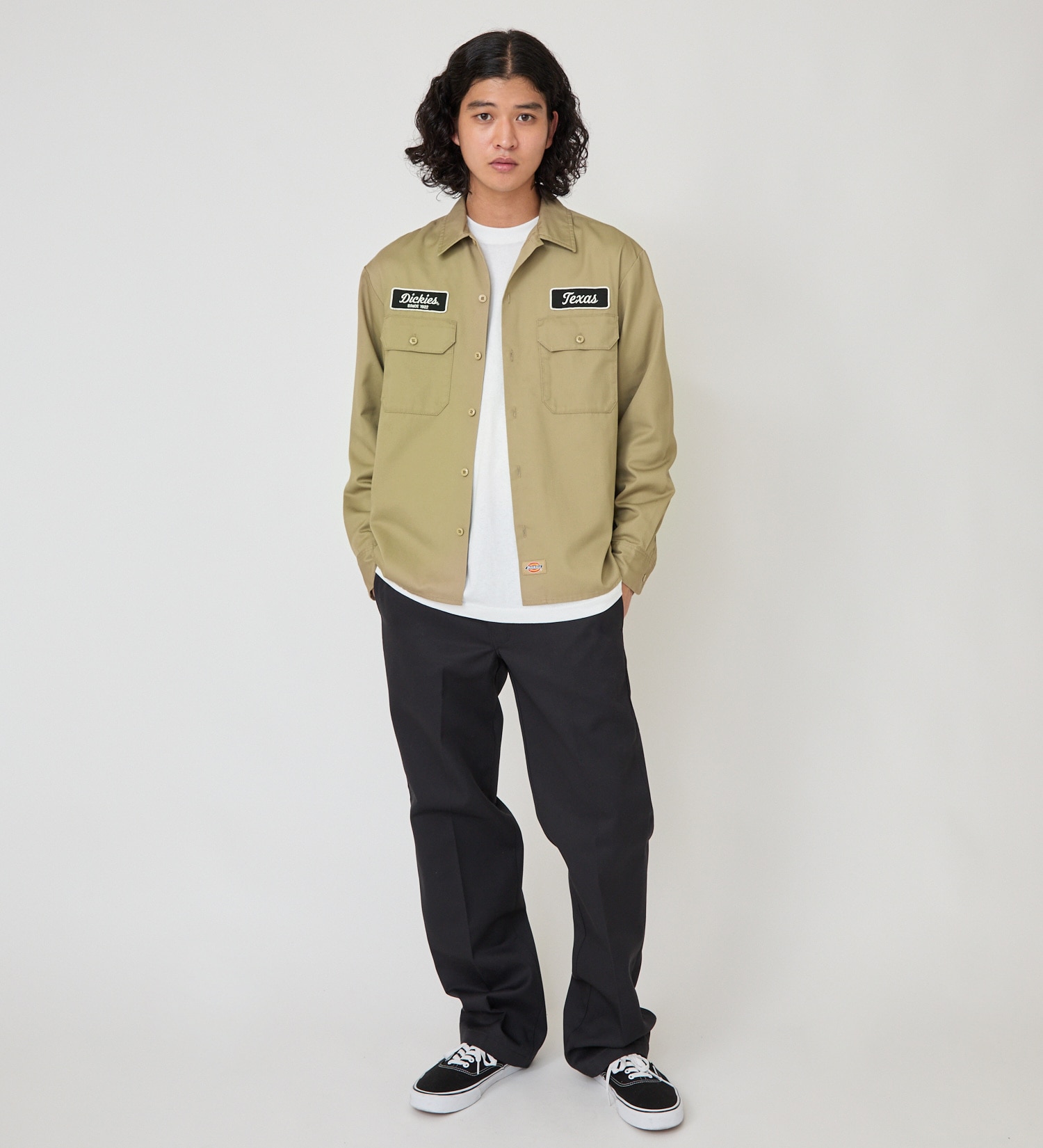Dickies(ディッキーズ)のバック刺繍シャツ|トップス/シャツ/ブラウス/メンズ|カーキ