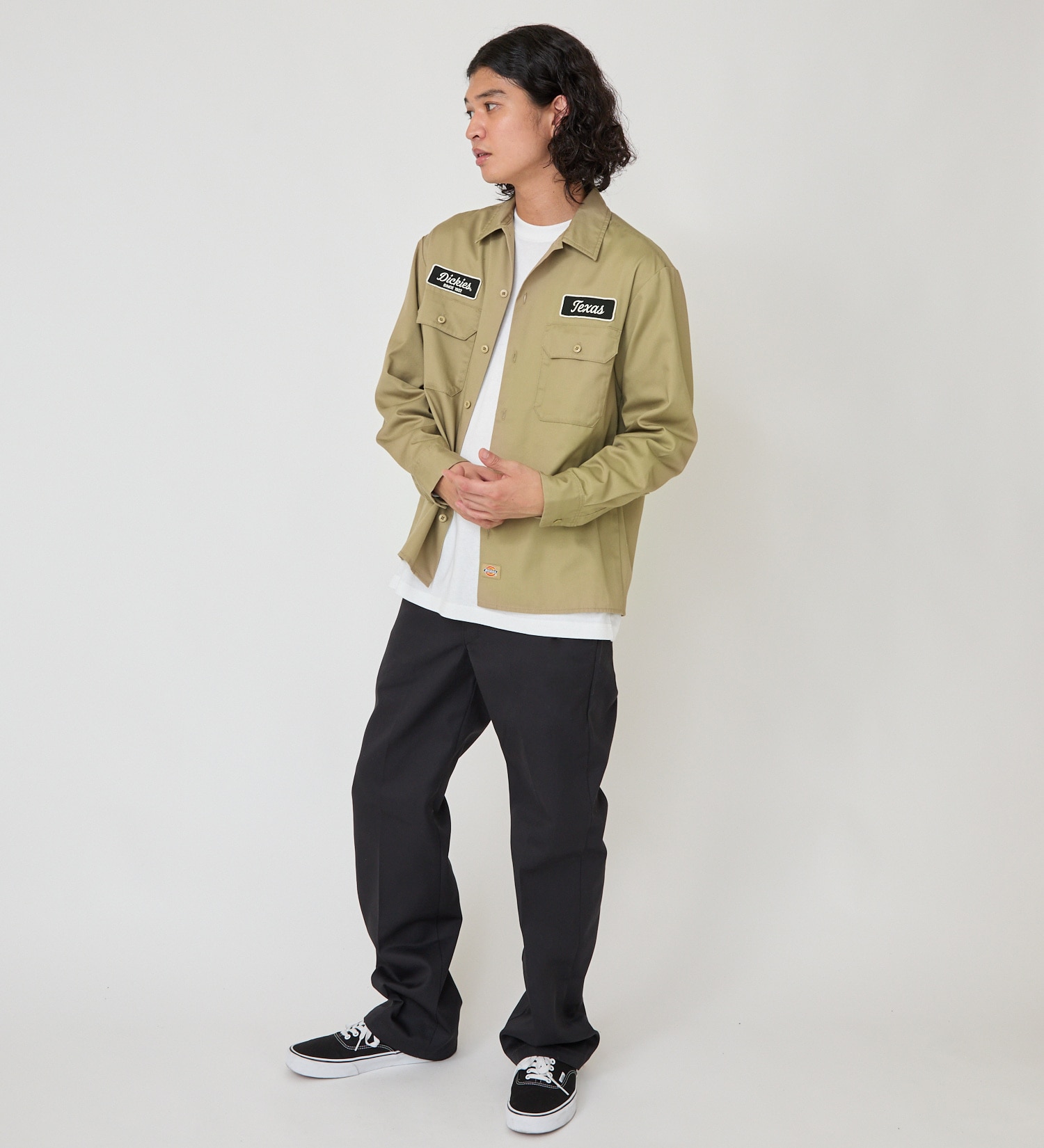 Dickies(ディッキーズ)のバック刺繍シャツ|トップス/シャツ/ブラウス/メンズ|カーキ
